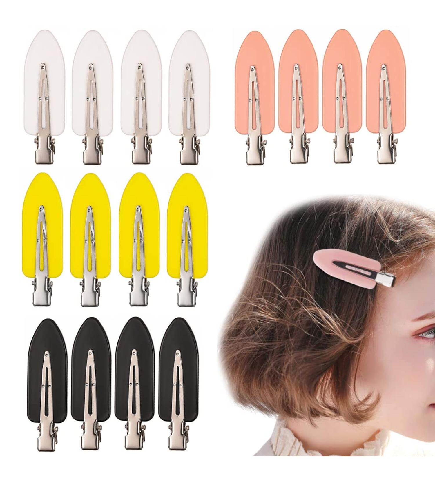 Hair Clips Hair Clips for Girls and Ladies 16 Pieces Non-Folding Hair Clips Sturdy and Durable Styling Claw Tool (Black Pink Yellow White) ) - Buy Online on GoSupps.com