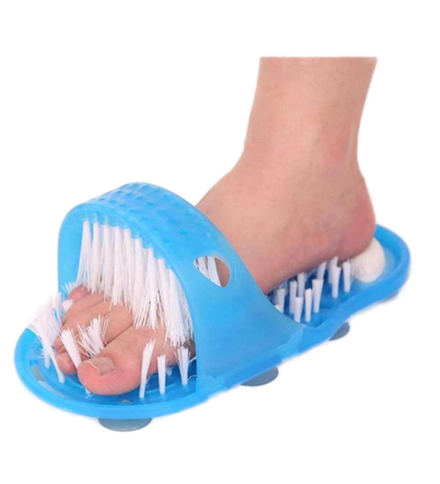 Foot Scrubber Shower Sandal Plastic Bath Shoe Including Pumice Stone Foot Health Care Stone Massager Slipper For Foot Cleaning - Buy Online on GoSupps.com