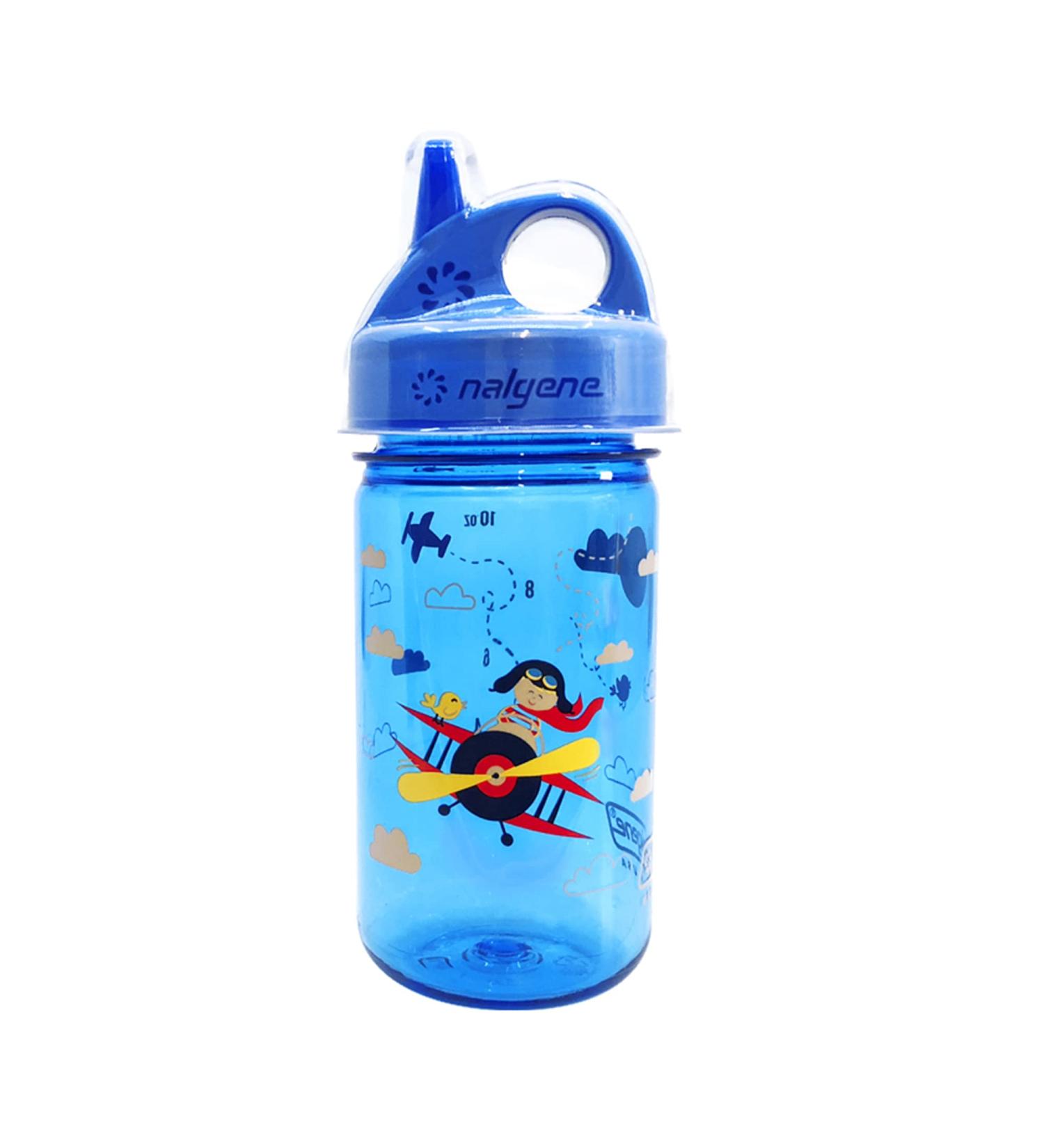 Nalgene Kids Sustain Grip-N-Gulp Water Bottle | 50% Recycled Plastic | Leak Proof Sippy Cup | BPA/BPS Free | Dishwasher Safe | 12oz | Orange/Blue - Buy Online on GoSupps.com