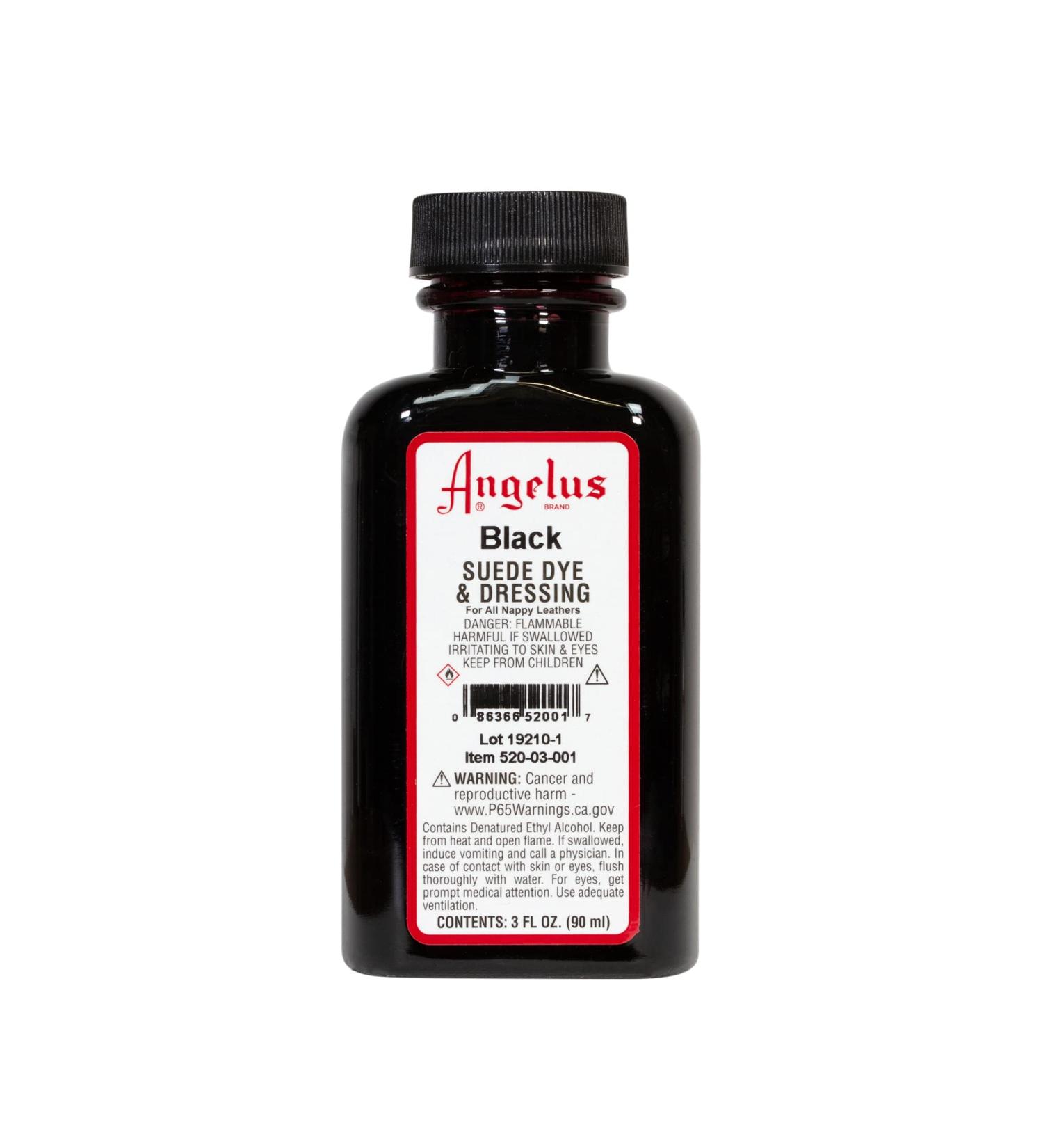 Angelus Black Suede Leather Dye 3oz for Shoes, Boots, Bags, Crafts, Furniture - Nubuck & More - Buy Online on GoSupps.com