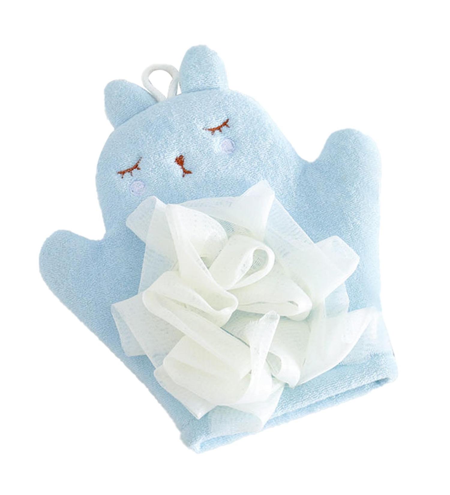 Kid Shower Brush Bath Scrubber Body Wash Towel - Comfortable Kid's Bath Towel Sponge Children's Body Wash Sponge for Gentle Cleansing Blue - Buy Online on GoSupps.com