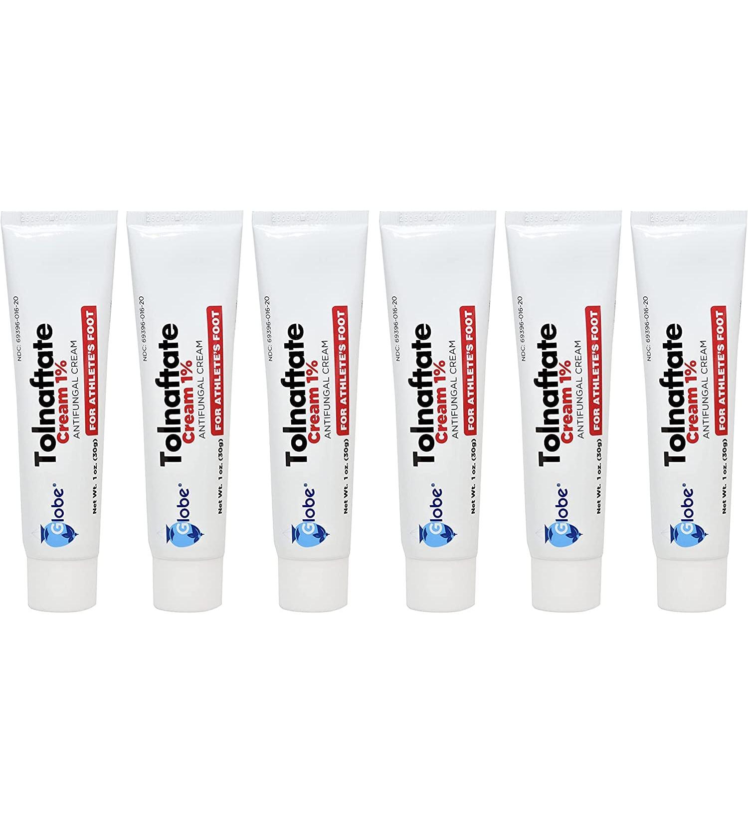 (6 Pack) Globe Tolnaftate 1% Cream 1 oz - Clinically Proven Antifungal Treatment for Athlete's Foot & Ringworm - Compare to Leading Brands - Buy Online on GoSupps.com