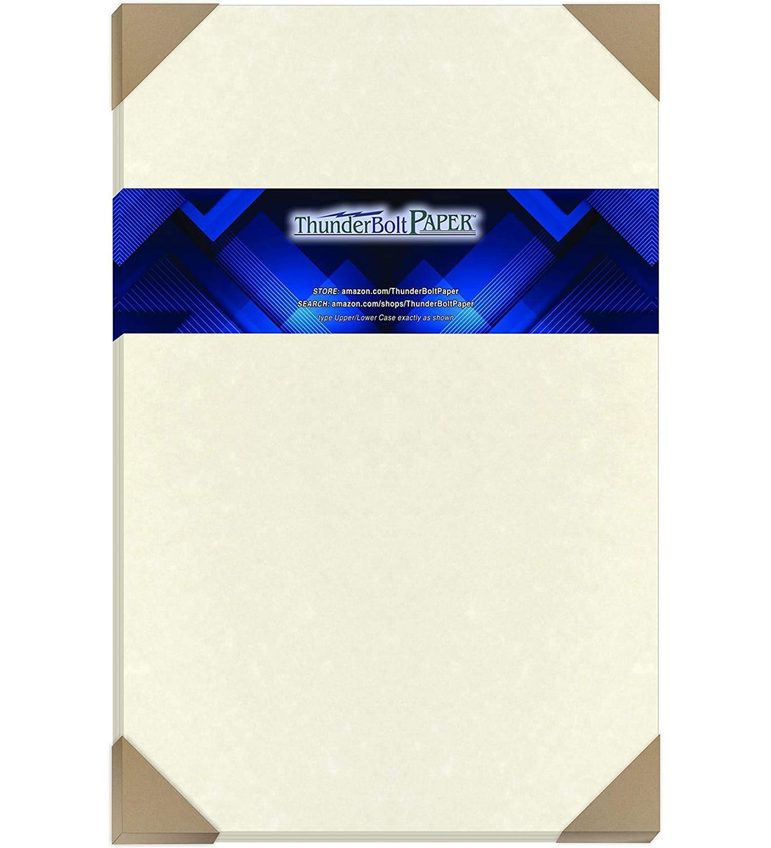 50 Soft White Parchment Paper Sheets - 11x17 Tabloid Size - Vintage Colored with Old Parchment Semblance - 60lb Weight | Ideal for Ledger or Booklet Making - Buy Online on GoSupps.com