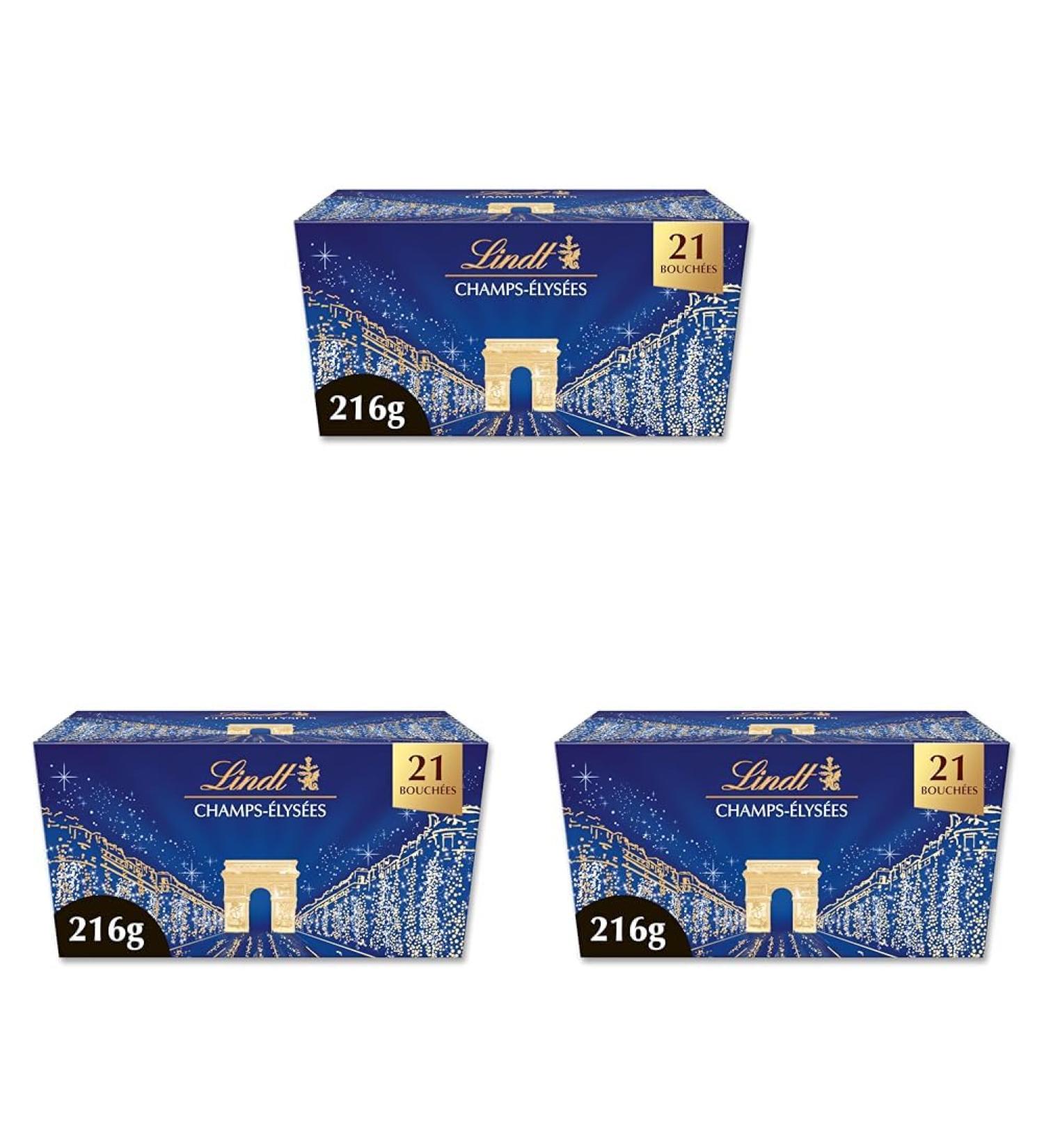 Lindt - Ballotin CHAMPS- LYS ES Assorti - Assortiment de Chocolats au Lait Noirs et Blancs Pralin Croustillants et Onctueux - Id al pour No l 216g (Lot de 3) Ballotin Mix 216g (Lot de 3) - Buy Online on GoSupps.com