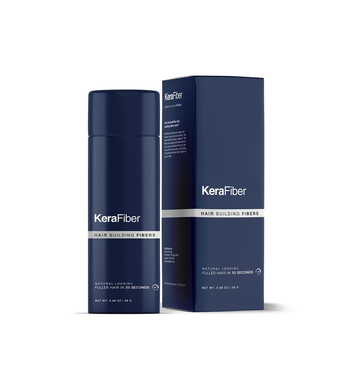 KeraFiber Hair Building Fibres - Natural Keratin Hair Thickener for Men and Women - Grey Hair Fibres 28g - Buy Online on GoSupps.com