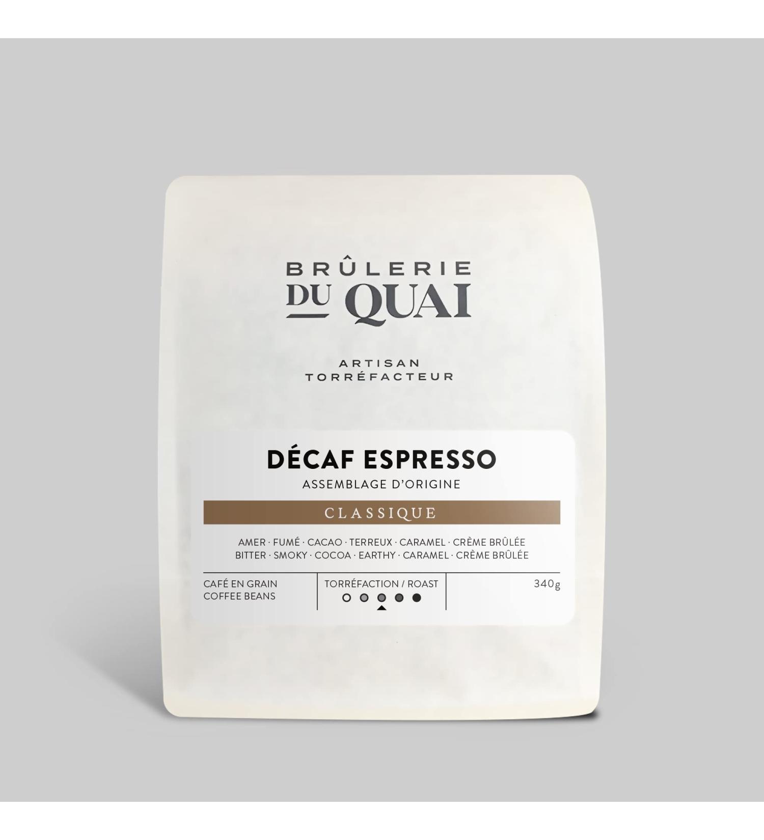 Espresso Decaf Coffee - Medium Roast - Whole Beans - Espresso Blend - 340g - Br lerie du Quai and Design D caf Espresso - Medium Roast 340 g (Pack of 1) - Buy Online on GoSupps.com