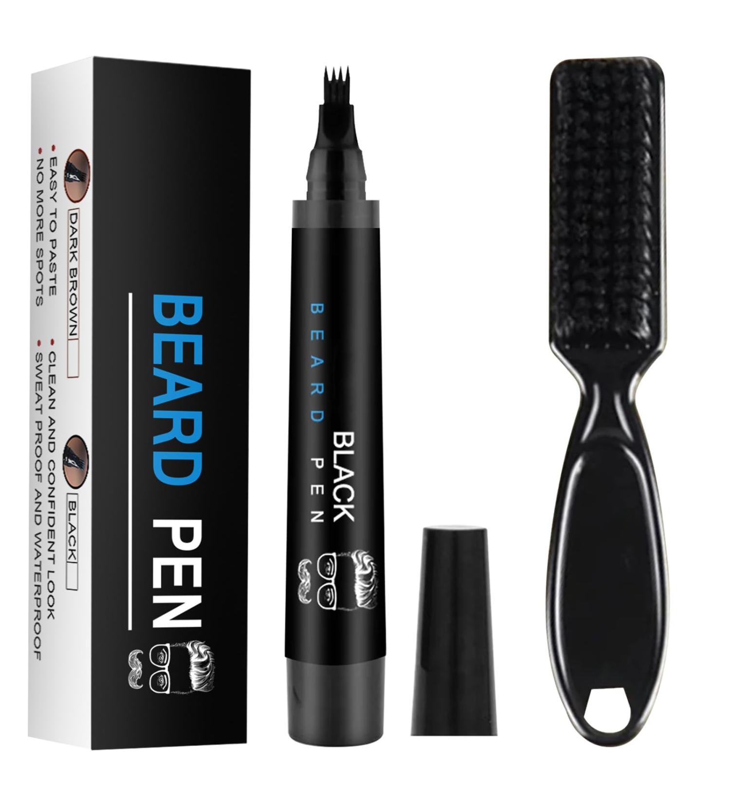 XdealCozyxc Beard Pencil Filler for Men Black Beard Pen with Brush Waterproof Sweatproof & Long Lasting Natural Looking Beard - Buy Online on GoSupps.com