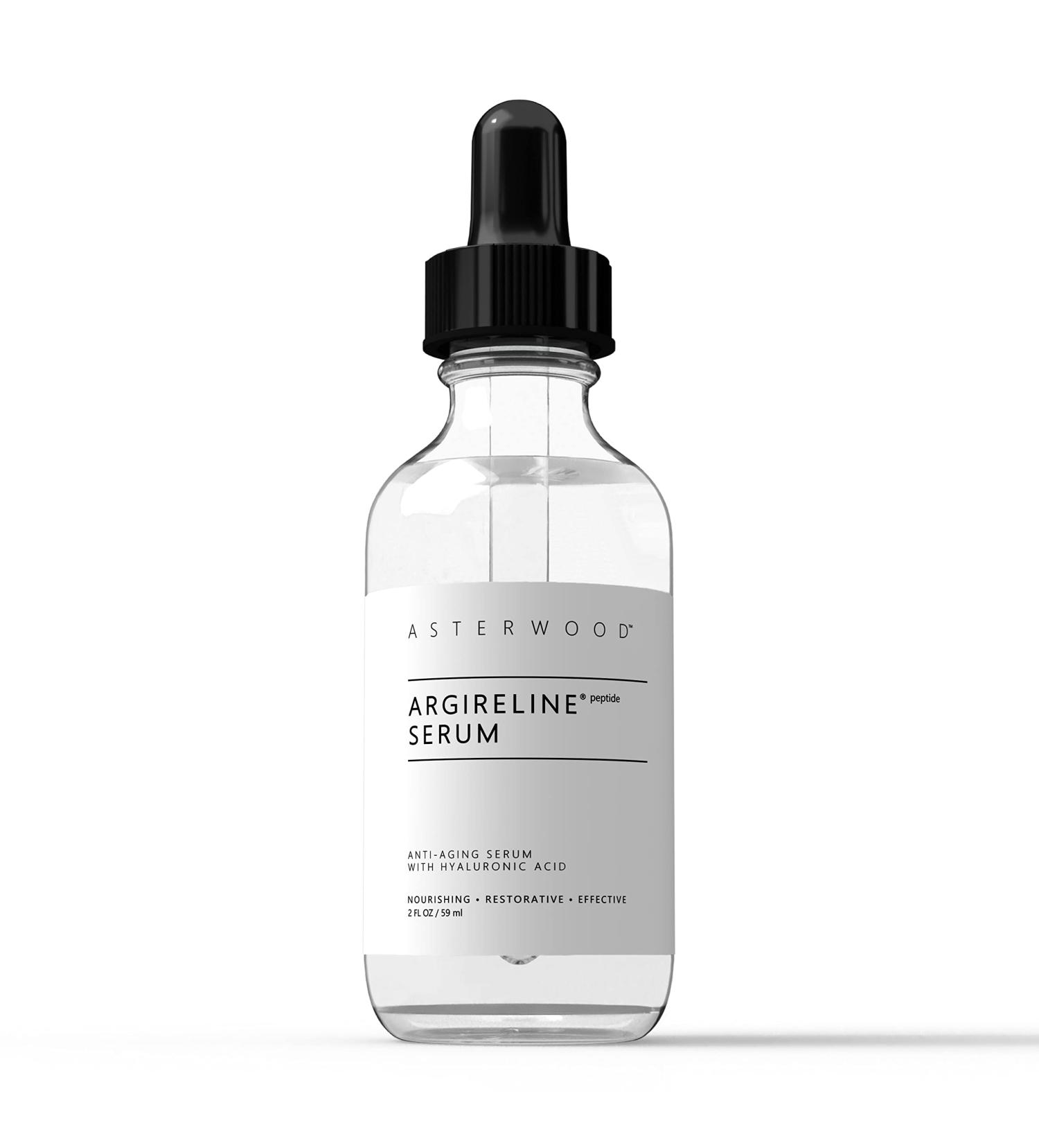 Asterwood Argireline Peptide Serum with Hyaluronic Acid - Anti-Wrinkle, Dark Spot Remover, Brightening - 2oz Glass Bottle - Buy Online on GoSupps.com