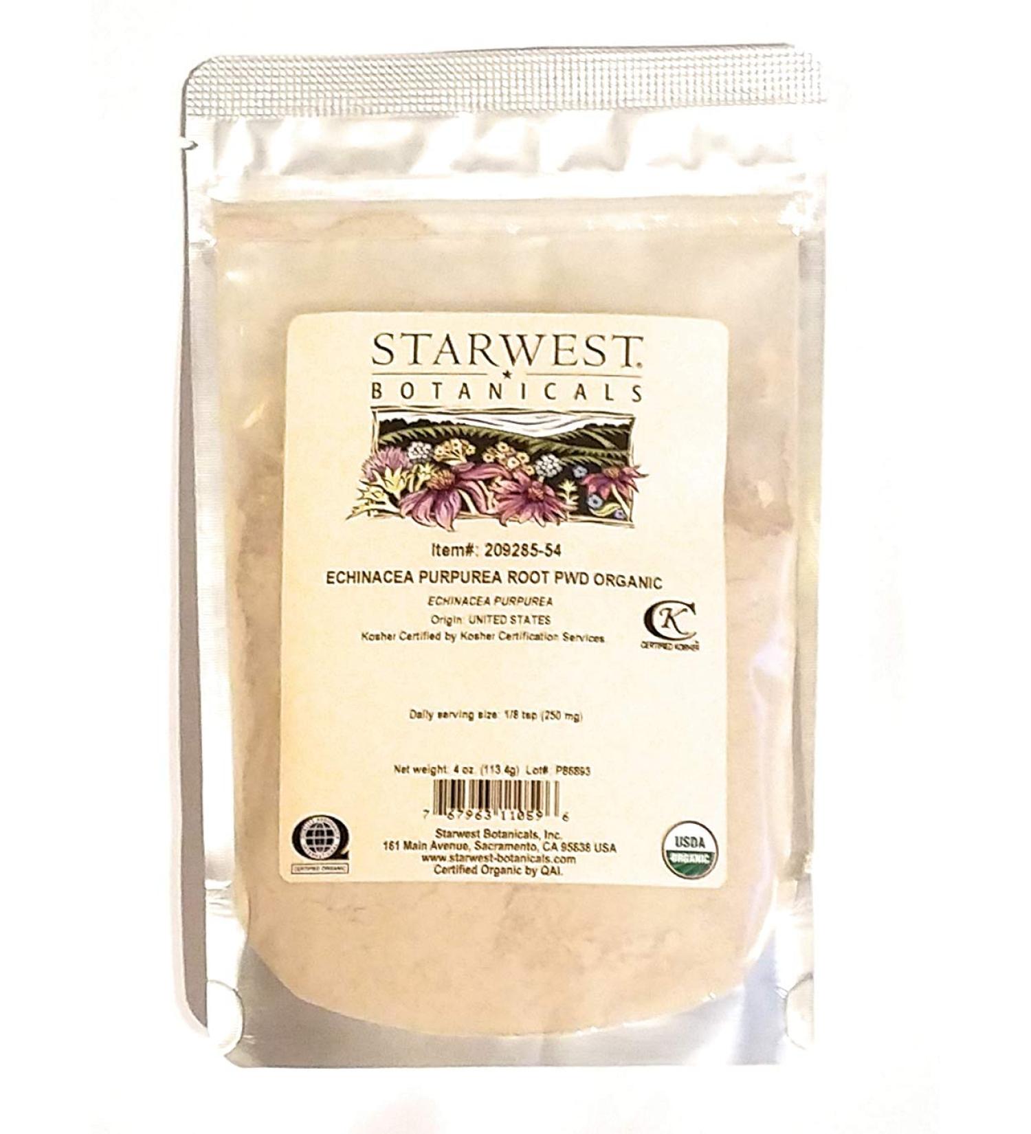 Organic Echinacea Purpurea Root Powder - 4 Oz (113 G) - Starwest Botanicals