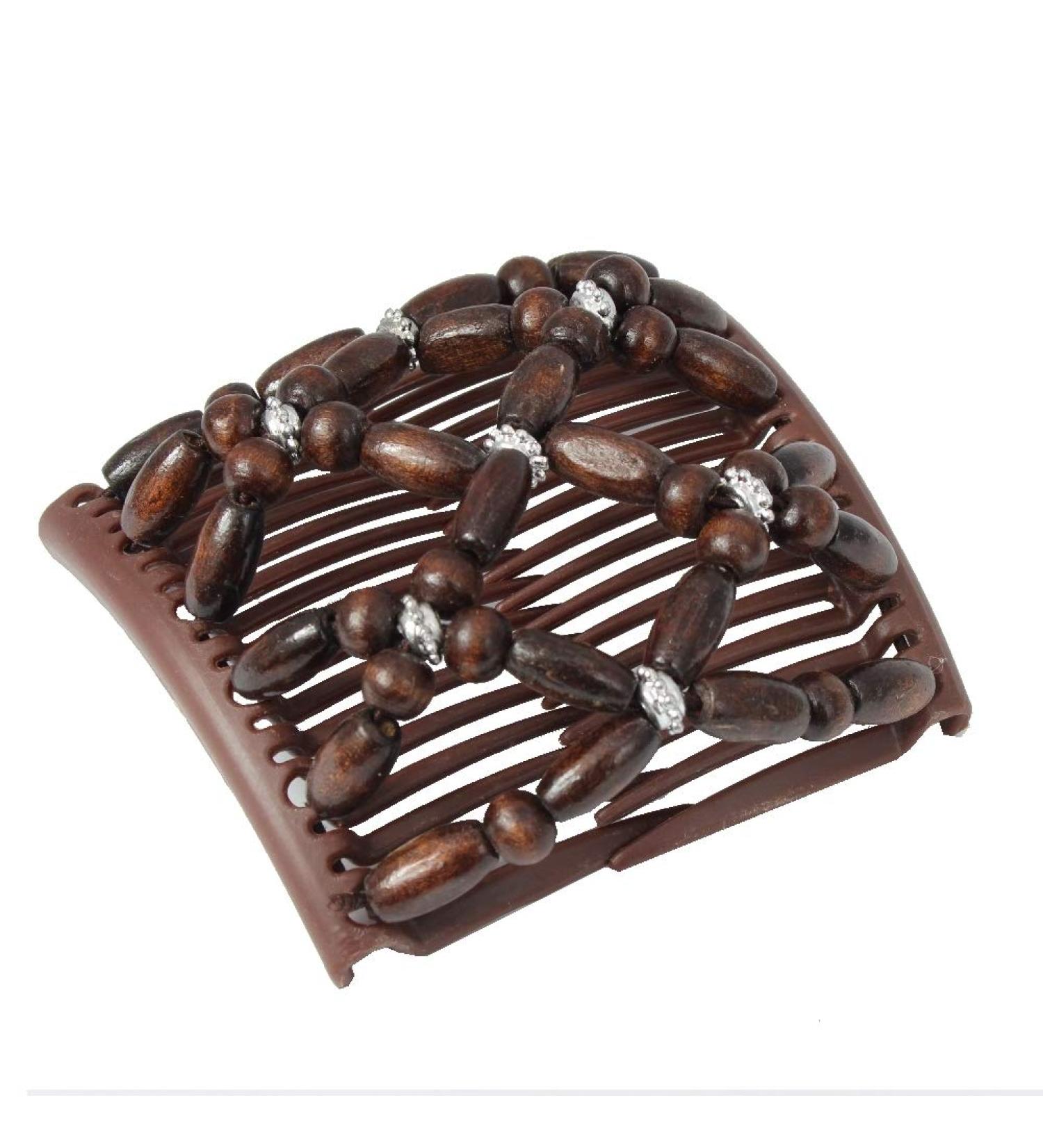 JUSTFOX Trend African Hairclip - Stylish Brown Hair Clips & Comb | Unique Haarklammer Haarkamm for Fashionable Hair Styling - Buy Online on GoSupps.com