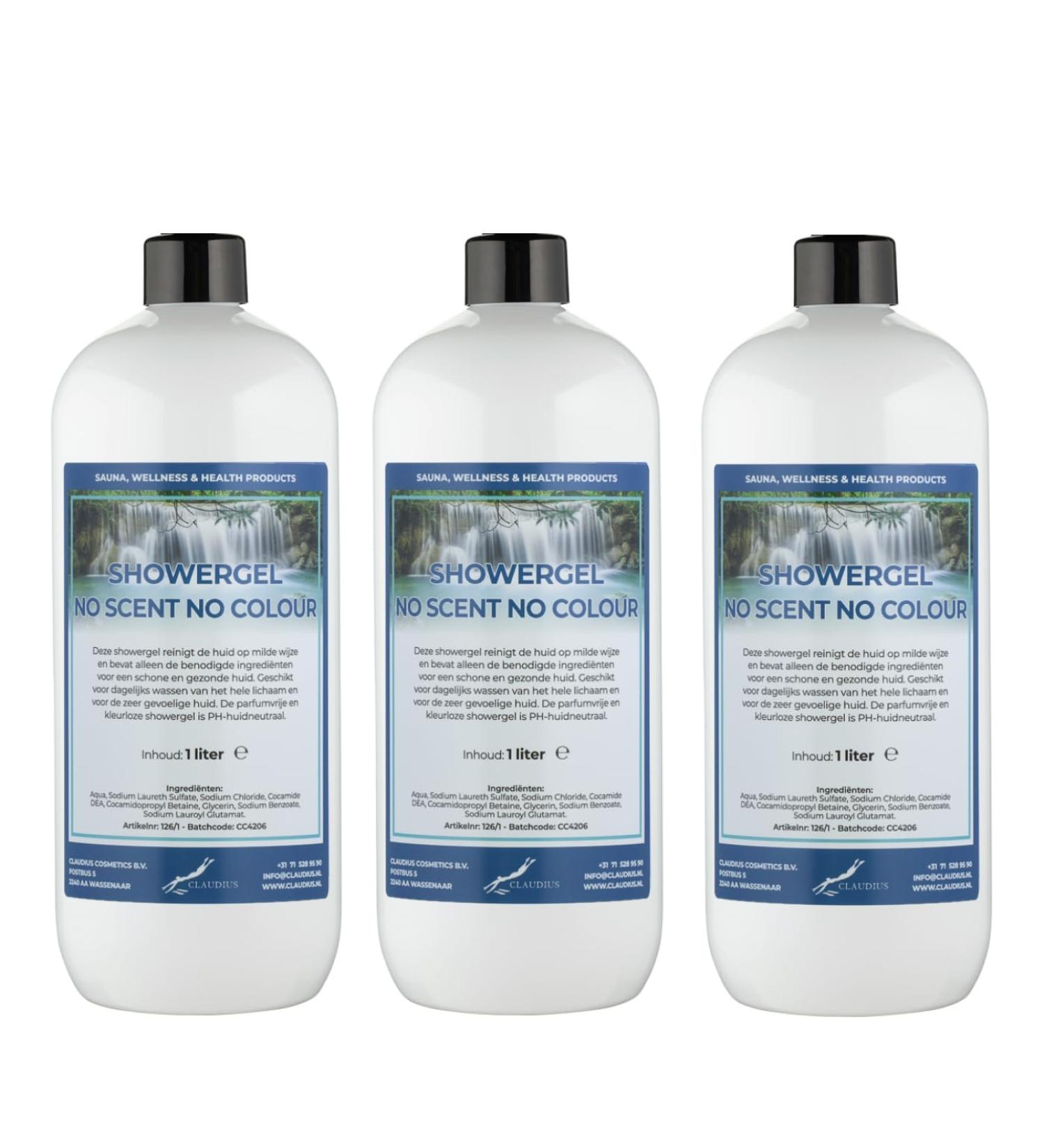 Claudius Showergel No Scent No Colour 3 x 1 liter