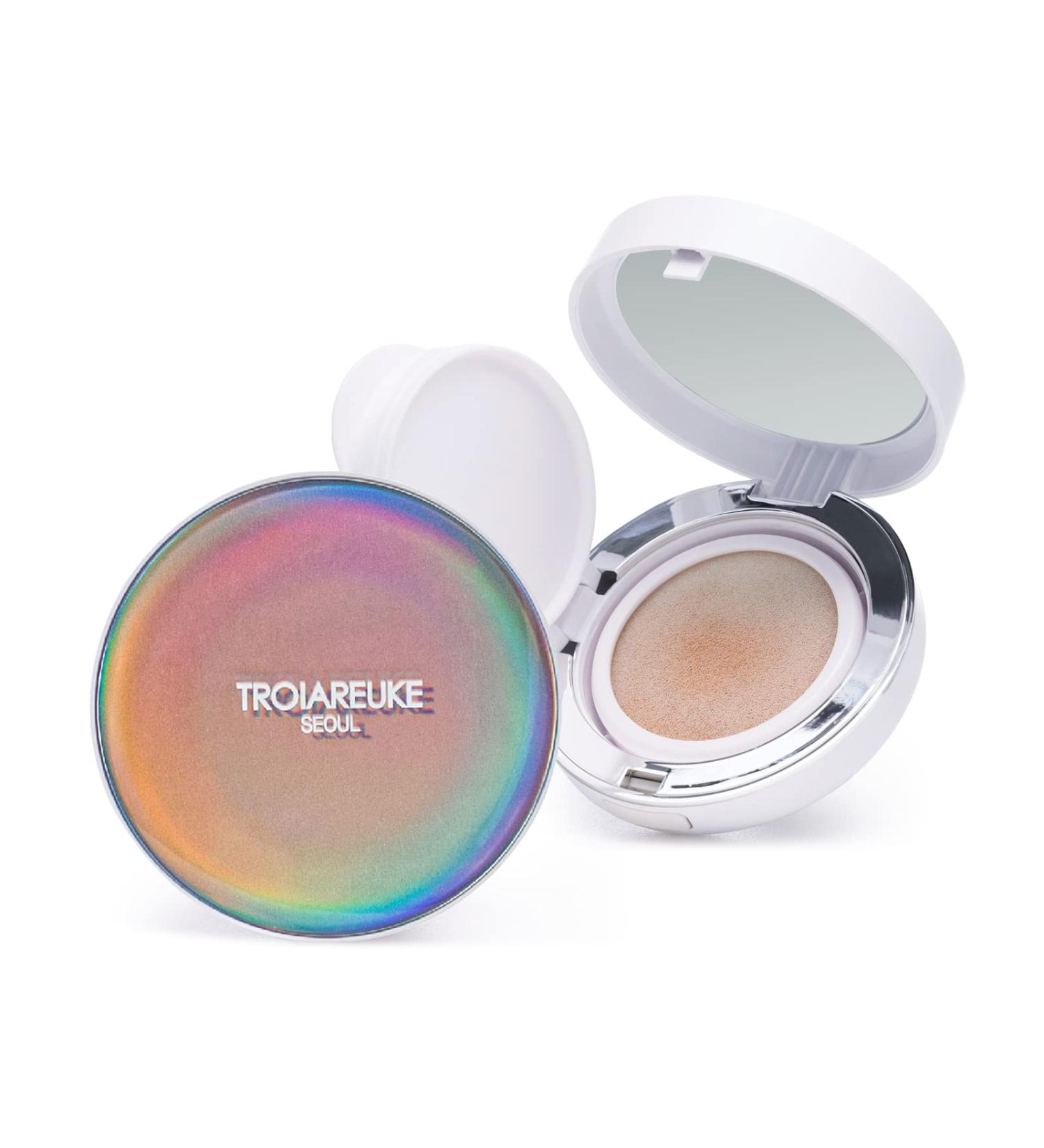 TROIAREUKE Seoul Bridal Cushion Foundation Shade 22 - Yellow Beige | Natural Wedding Makeup for All Skin Types | Flawless Glowing Finish - Buy Online on GoSupps.com
