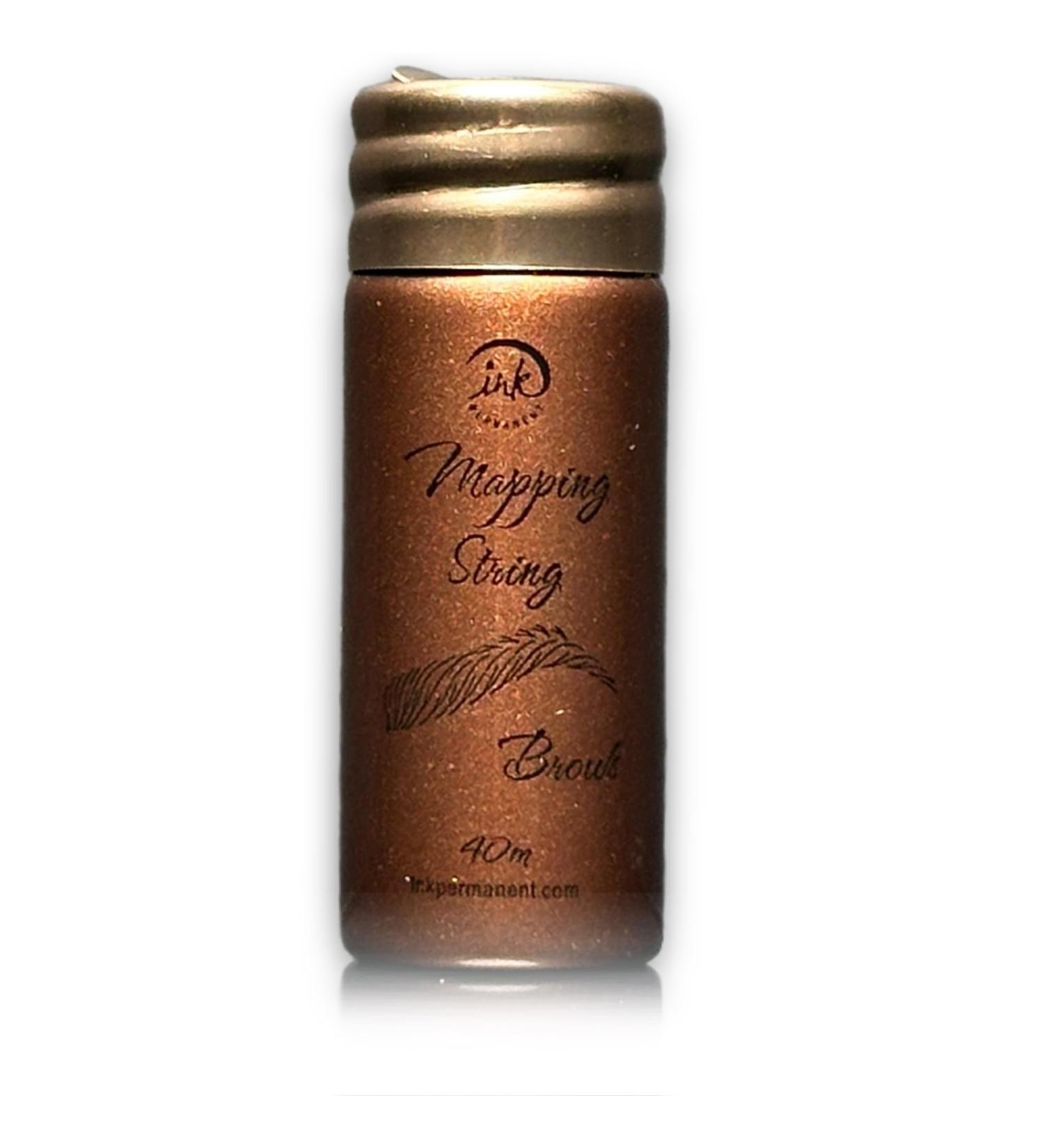 White Brow Mapping String 100 Ft Bottles - 30 m Pre-Inked Mapping String for Permanent Makeup and Microblading Supplies | Brow Mapping Kit | Mapping String for Brow Mapping (Brown)