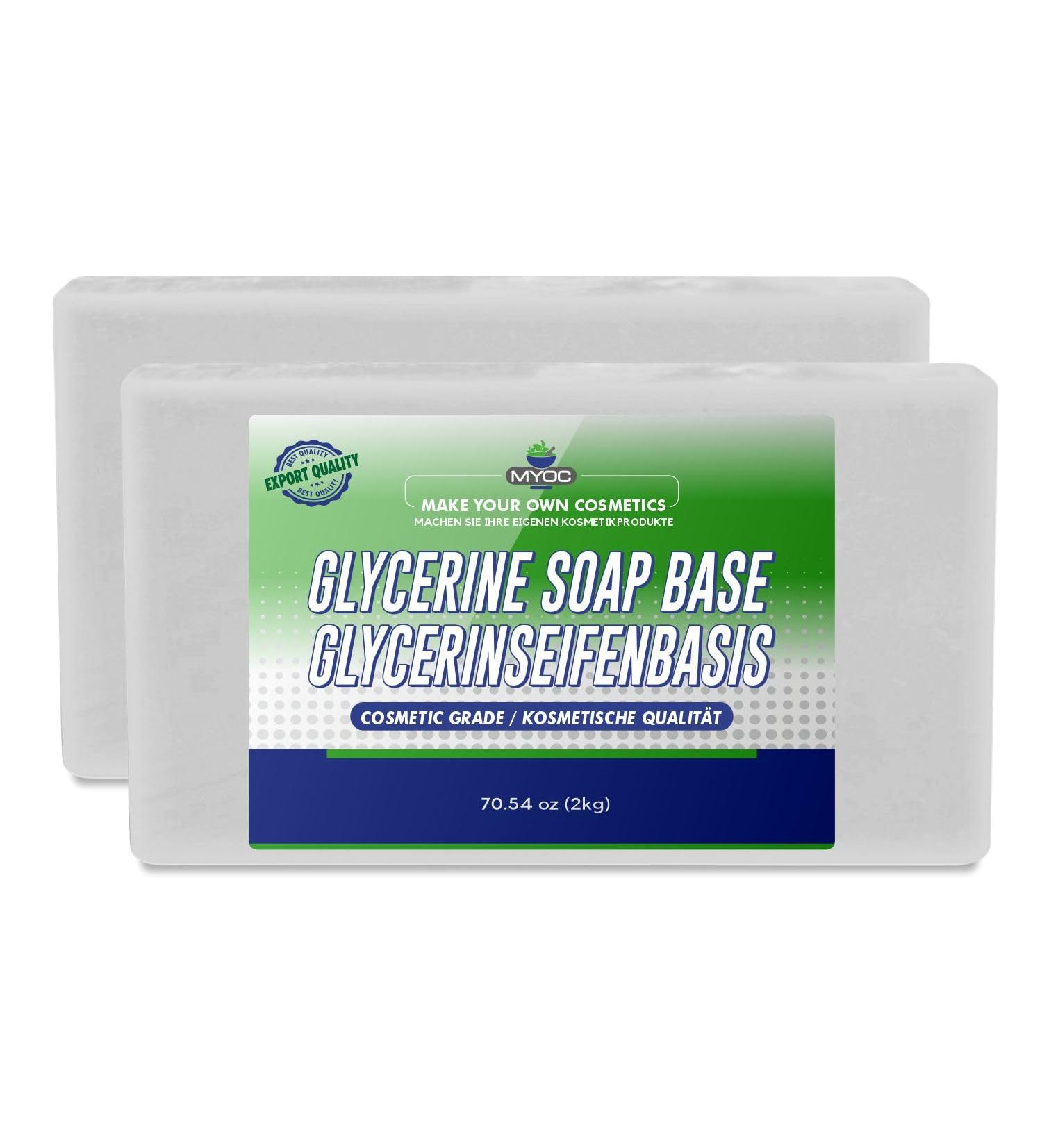 MYOC Glycerin Soap Base | Glycerin Aloe Vera and Rose Extract | Melting and Pouring Base for DIY Soap Making | 2000 g / 70.54 oz