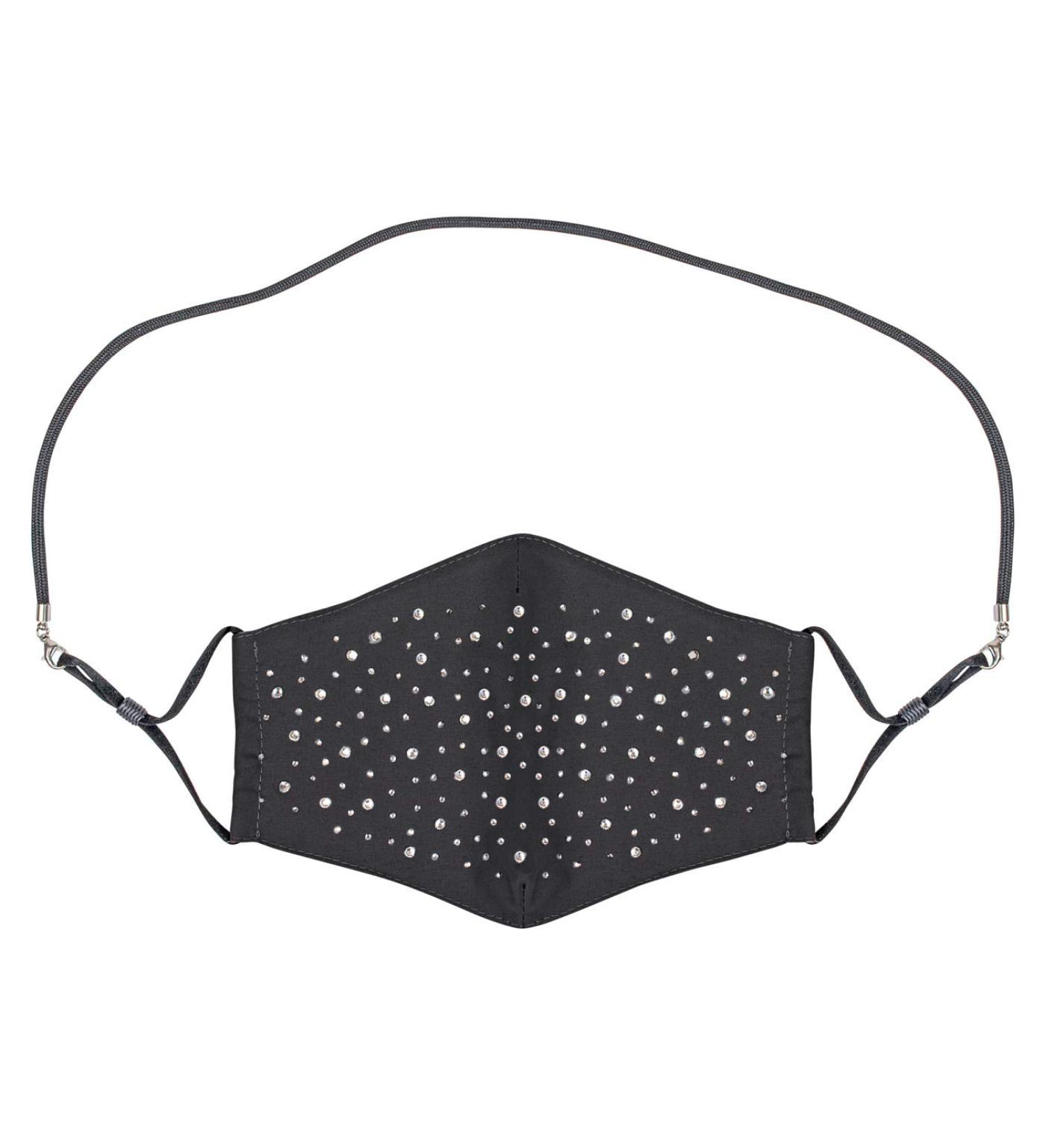 Glitter mask fabric mask black with neck strap - bb-Klostermann 29001