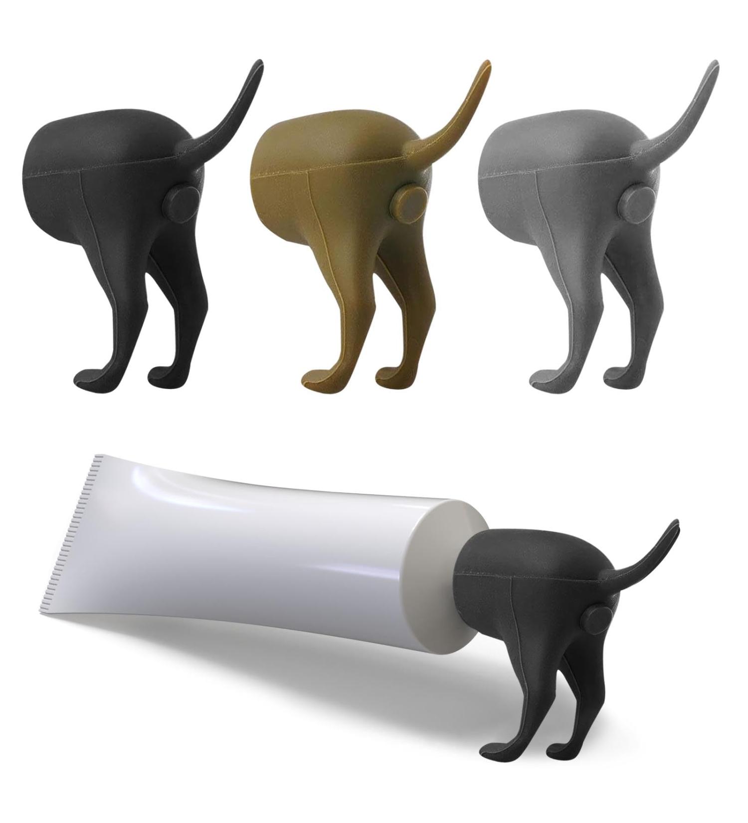 AWAVM 3pcs Pooping Dog Butt Toothpaste Topper Cartoon Dog Butt Toothpaste Dispenser Funny Toothpaste Cap Toothpaste Topper Cap for Home Travel Daily Life - Buy Online on GoSupps.com
