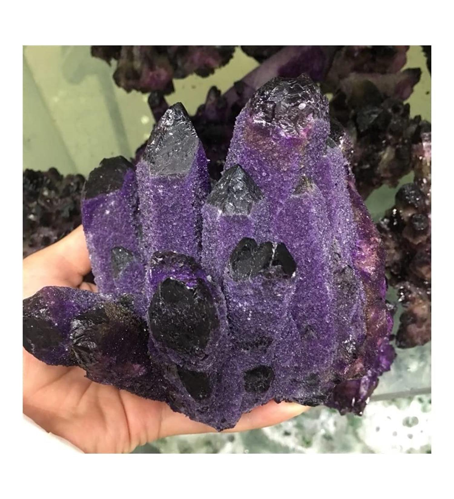 Room Decoration Natural Amethyst Angel Aura Quartz Crystal Cluster Gift - Buy Online on GoSupps.com