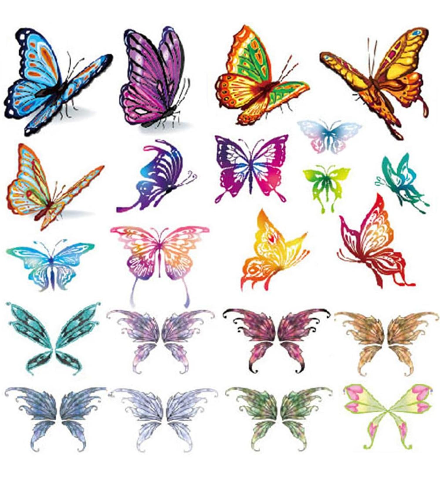 3D Butterfly Temporary Tattoos for women sexy 6 Pcs by Yesallwas Waterproof long lasting Fake Tattoos Stickers for sexy body tattoos 10.5cm x 14.8cm/4.13x5.82 inches (LxW) - Buy Online on GoSupps.com
