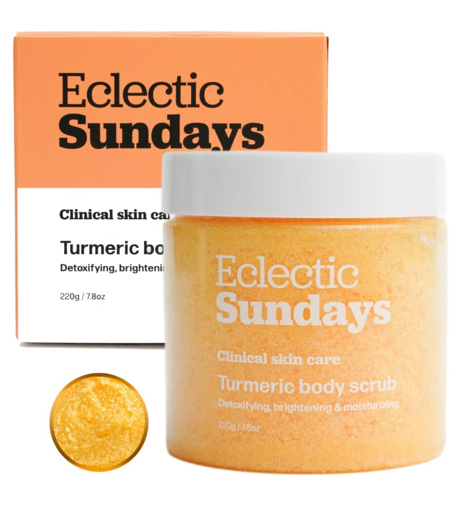 Sea Salt Turmeric Body Scrub - Newly Improved Formula Dry Scrub | Peach Scent for Spa-like Experience | Luxury Organic Scrub for Women & Men - Made in Canada - Buy Online on GoSupps.com