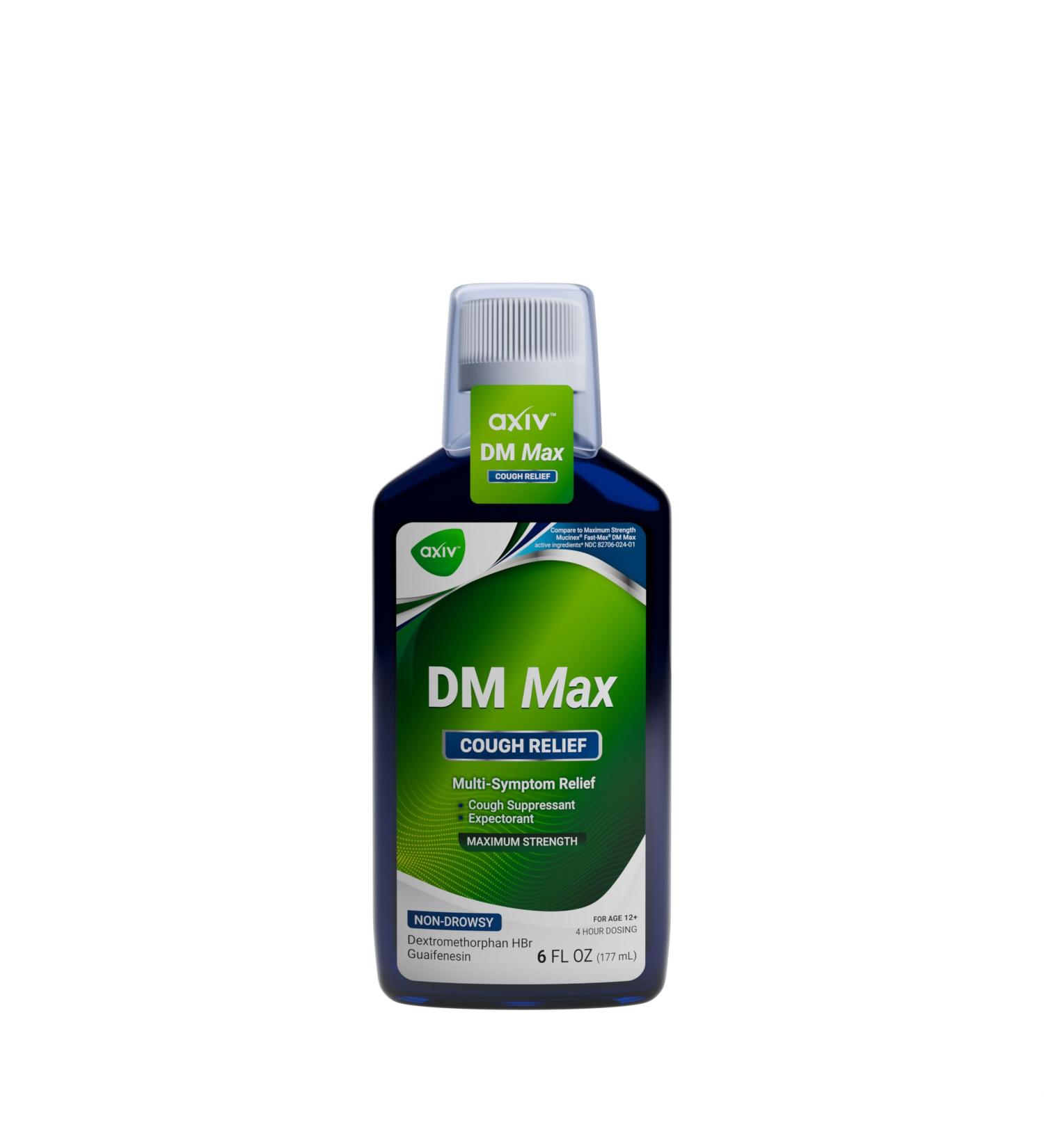 AXIV DM Max Liquid Cough & Cold Medicine for Adults Cold and Flu Medicine for Excess Mucus Relief 6 fl oz - Buy Online on GoSupps.com