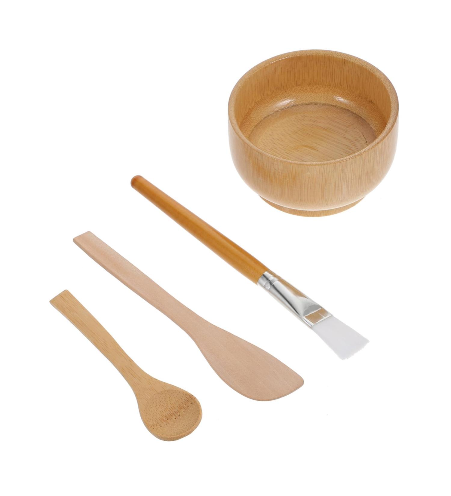 FRCOLOR 1 Set Four Piece Facial Bowl Facial Stirring Tool Facial Cream Bowl Diy Bowl Lotion Mixing Bowl Scrubber Silicone Scraper Facial Mixing Bowl Miss Hair Wooden Brush - Buy Online on GoSupps.com