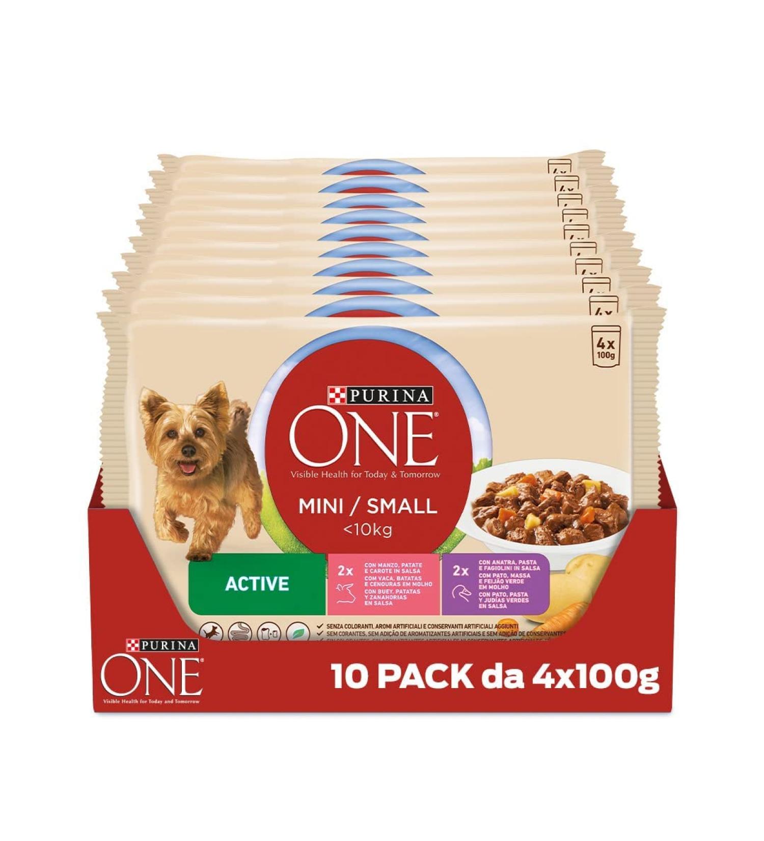 PURINA ONE Mini Dog Food - Beef Duck & Vegetables (Pack of 40 x 100g) - Premium Pet Nutrition for Healthy Dogs - Buy Online on GoSupps.com
