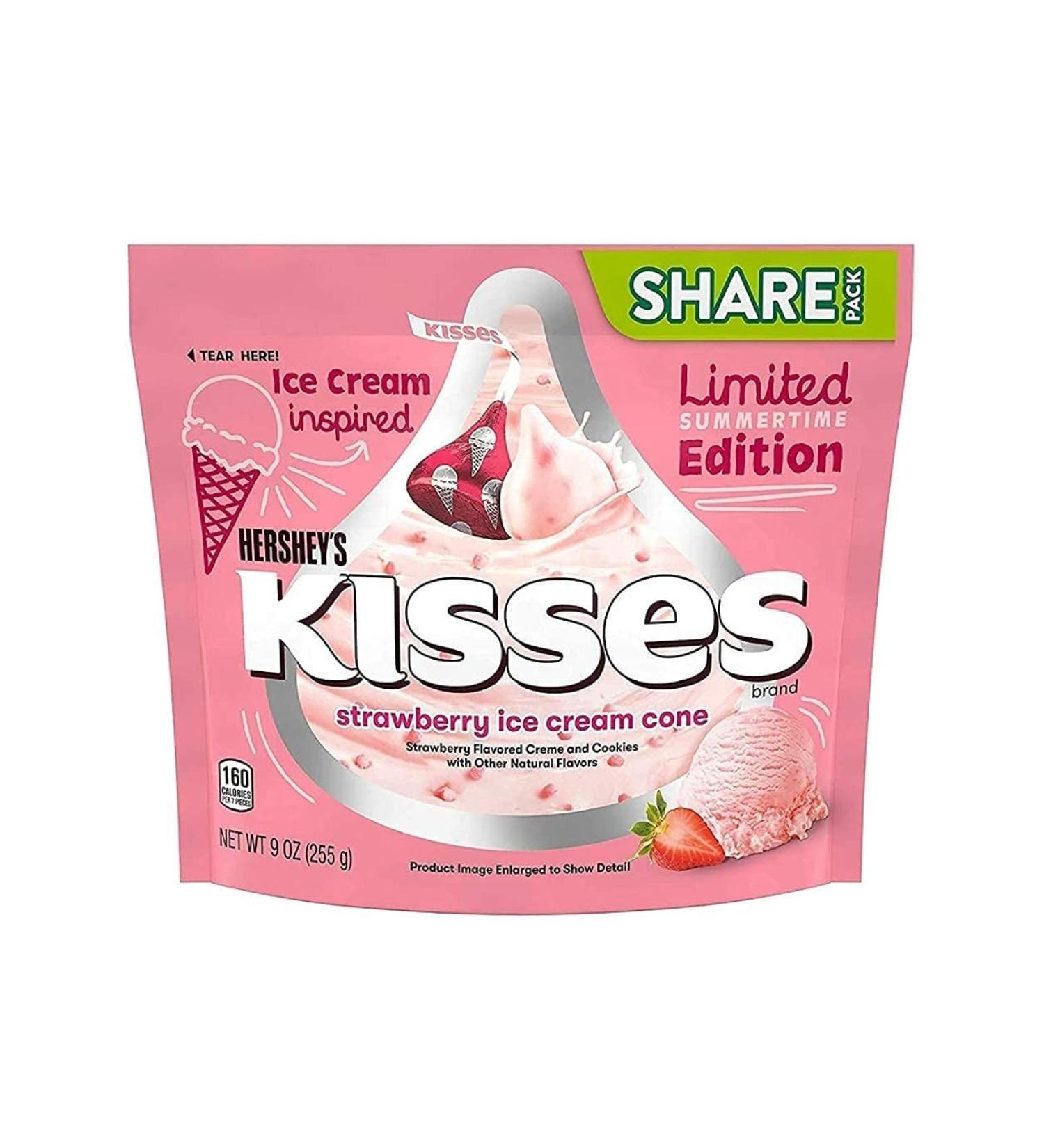 Hershey's Strawberry Ice Cream Cone Kisses - Limited Summertime Edition - 9 oz Bag - Buy Online on GoSupps.com