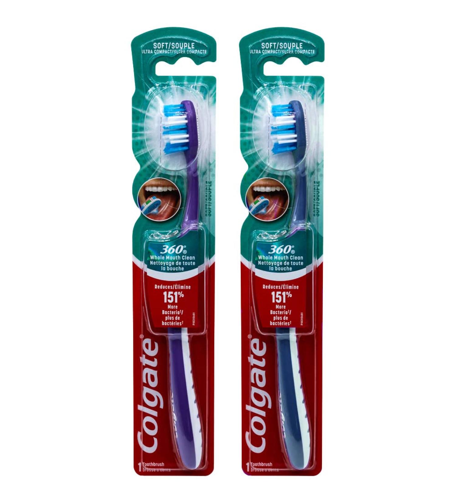 Colgate 360 Ultra Compact Soft Toothbrush - Pack of 2 (Colors Vary) - Buy Online on GoSupps.com