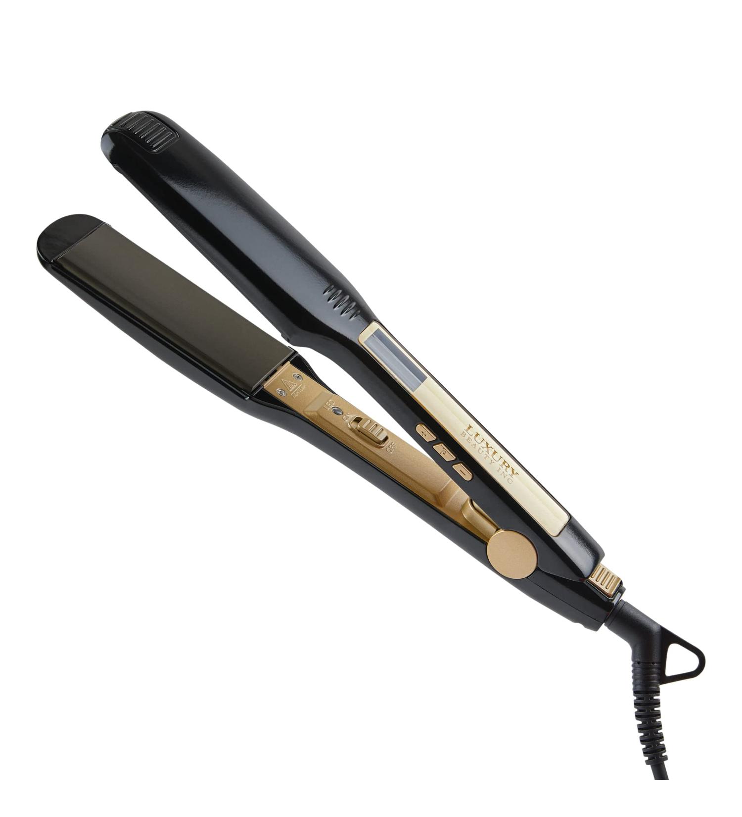 Buy Titanium Professional 1.75" Hair Straightening Flat Iron - Adjustable Temp Dual Voltage Instant Heat LCD Display for Curling & Frizz-Free Shine - Buy Online on GoSupps.com