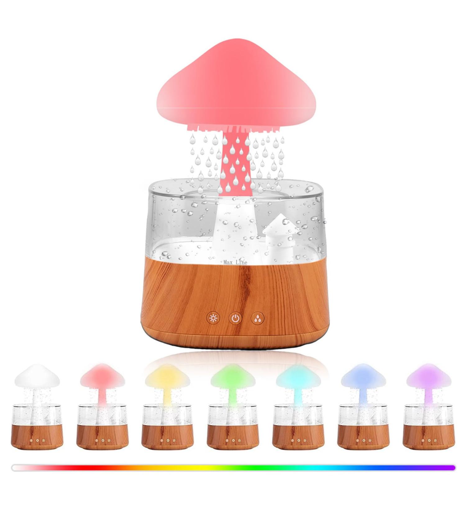 Cloud Rain Humidifier with 7 Color Changing Lights - Multifunctional Aroma Diffuser for Home - Grain - Buy Online on GoSupps.com