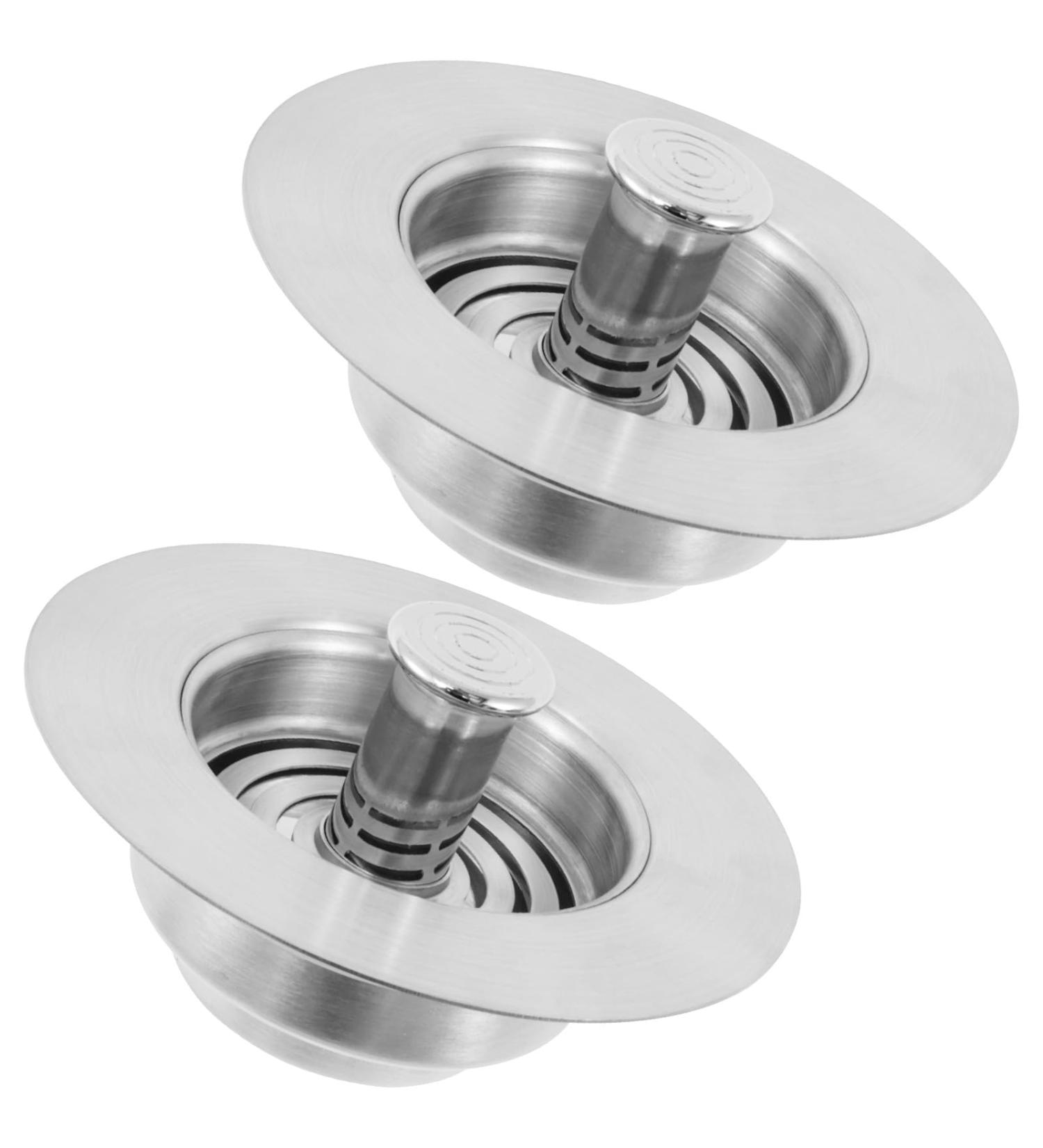 Abizarch Kitchen Drain Stopper Stainless Steel Sink Stopper Kitchen Drain 3 in 1 Sink Strainer Kitchen Drain Enduring Anti Clog Kitchen Drain Stopper for Standard 3-1/2 inch Drain ZHAZHAMO Two tapes are wrapped in a piece of hair - Buy Online on GoSupps.com