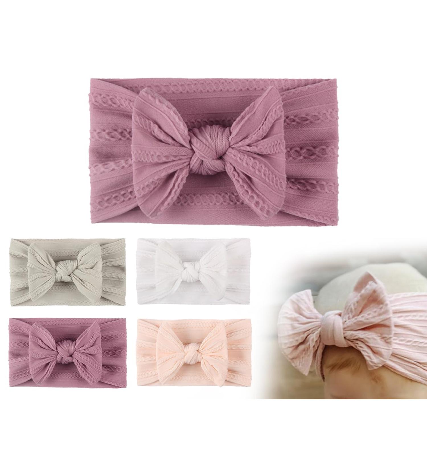 Shop Kapsing 4-Piece Baby Hair Bands | Soft Nylon Elastic Headbands for Girls | Newborn & Toddler Hair Accessories - Buy Online on GoSupps.com