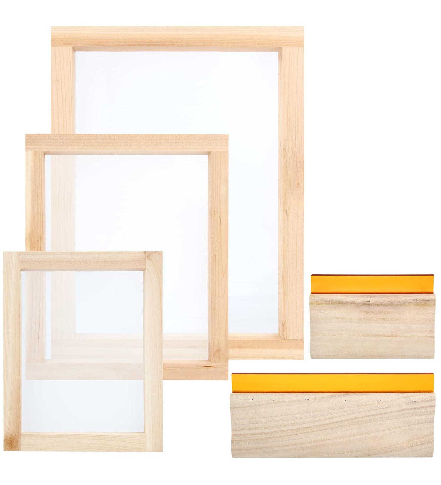 Colovis Screen Printing Frame and Squeegee Kit - 3 Wooden Frames with Mesh + 2 Squeegees - Buy Online on GoSupps.com