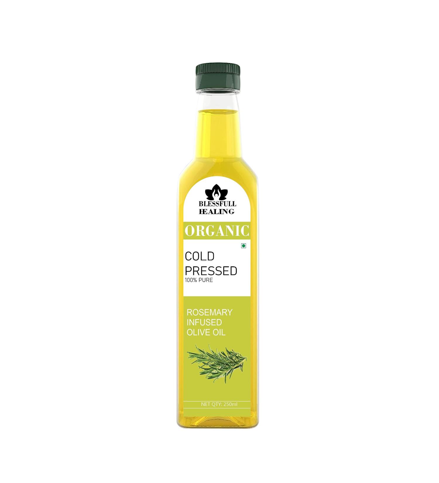 Blessfull Healing Cold Pressed Rosemary Infused Oil for Healthy Cooking Skin Glow 250 ml / 8.45 fl oz Pack of 1 - Buy Online on GoSupps.com