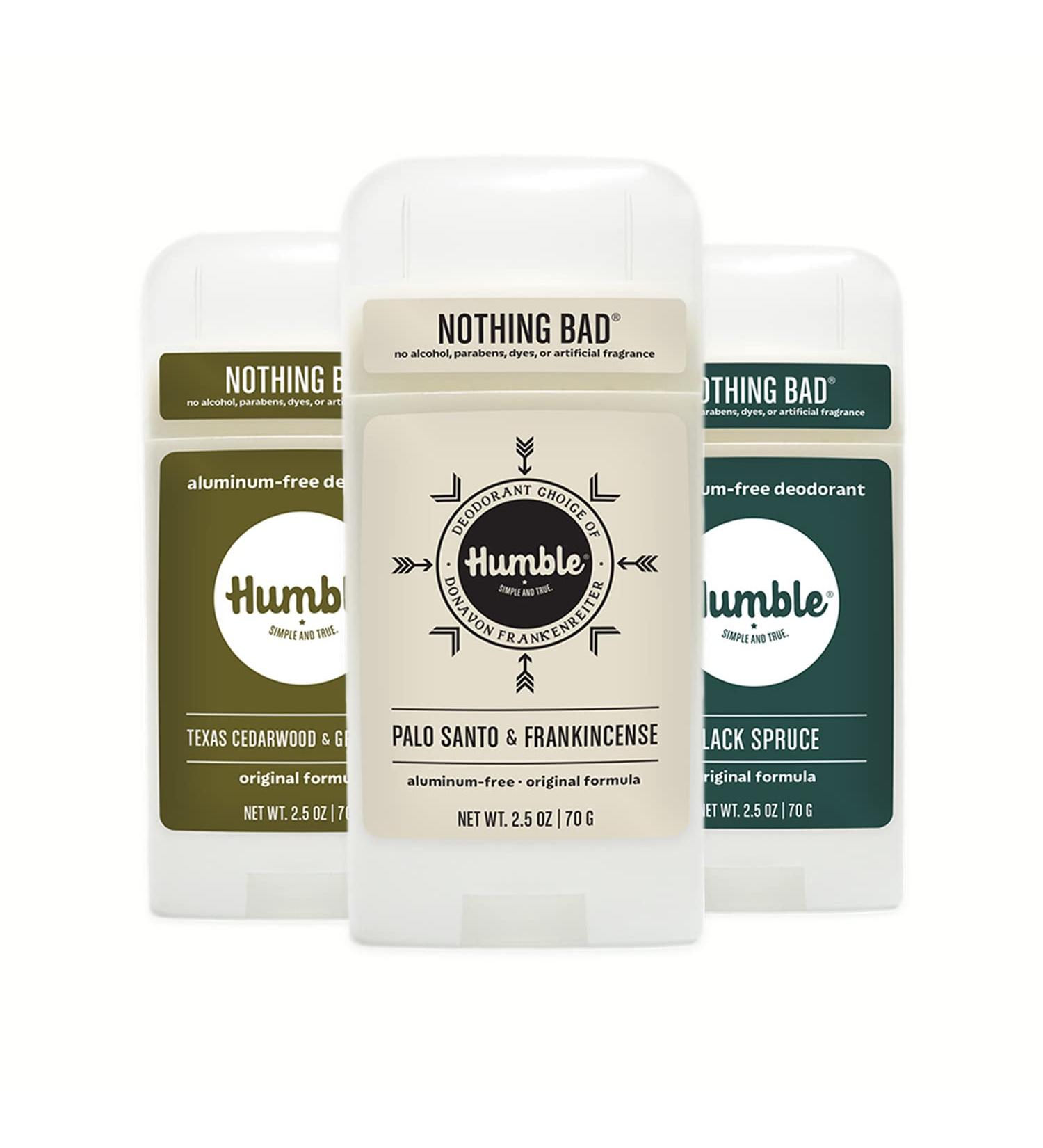 HUMBLE BRANDS Original Formula Aluminum-free Deodorant Earthy & Grounded Texas Cedarwood Palo Santo Black Spruce Pack of 3 Earthy & Grounded 2.5 Ounce (Pack of 3) - Buy Online on GoSupps.com