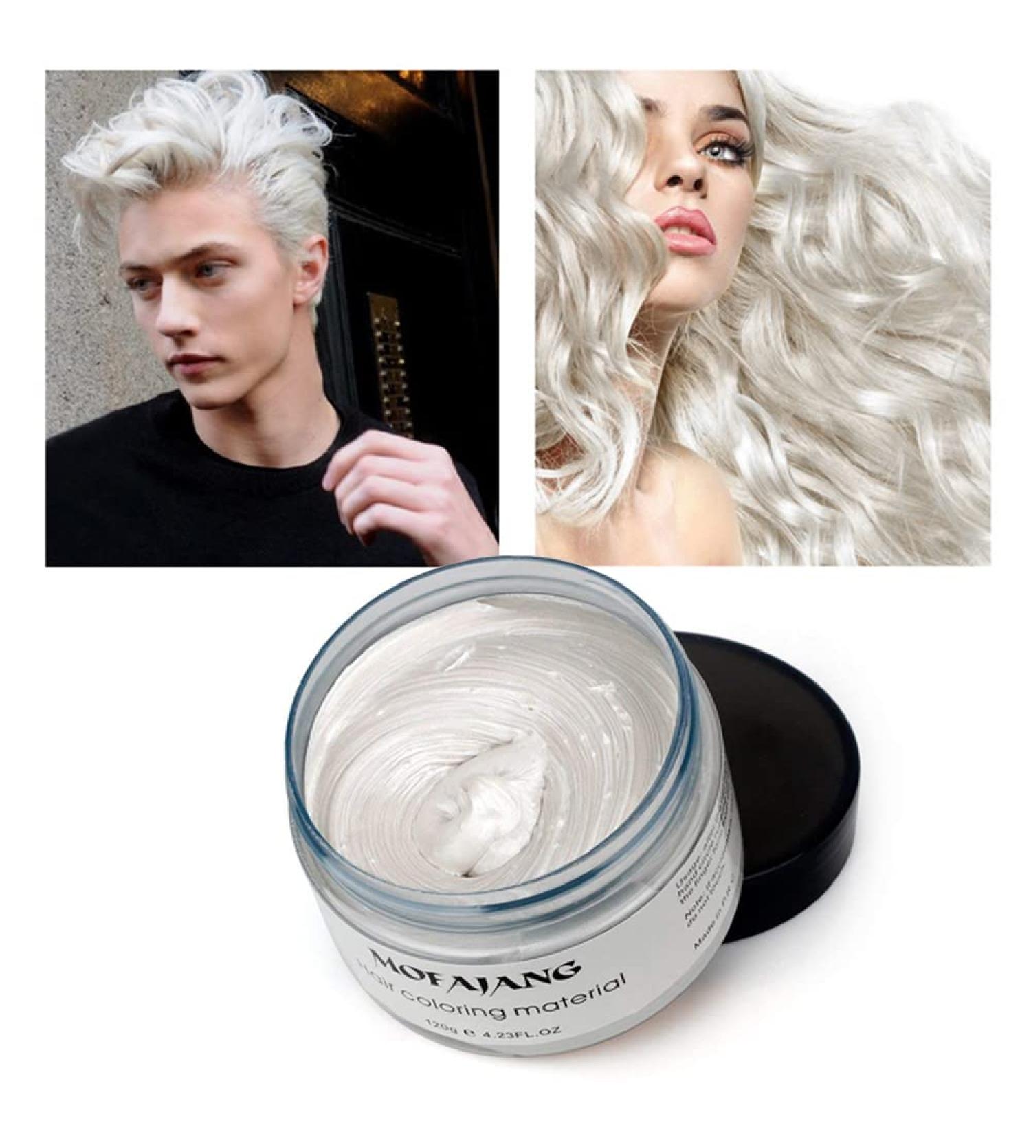 Temporary White Hair Color Wax for Instant Hairstyle Change - Ideal for Parties, Cosplay, and Dates - Men and Women Friendly - Buy Online on GoSupps.com