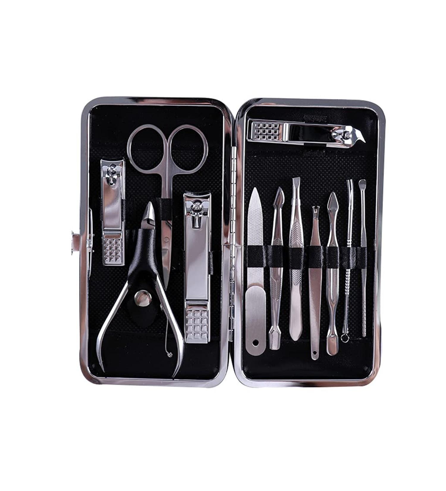 Nail Clippers Kit Built in Nail File Personal Care Manicure Pedicure Set Portable Nail Clippers Family Use 12 Pieces Man Black Travel Nail Clippers - Buy Online on GoSupps.com