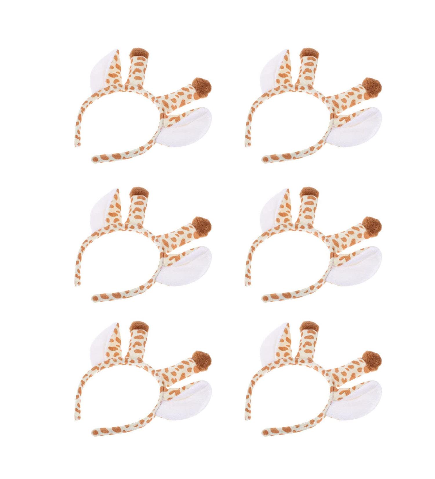 6pcs Giraffe Headband - Plush Animal Ears for Birthday & Halloween Costumes | Fun Giraffe Horns Hair Accessories - Buy Online on GoSupps.com