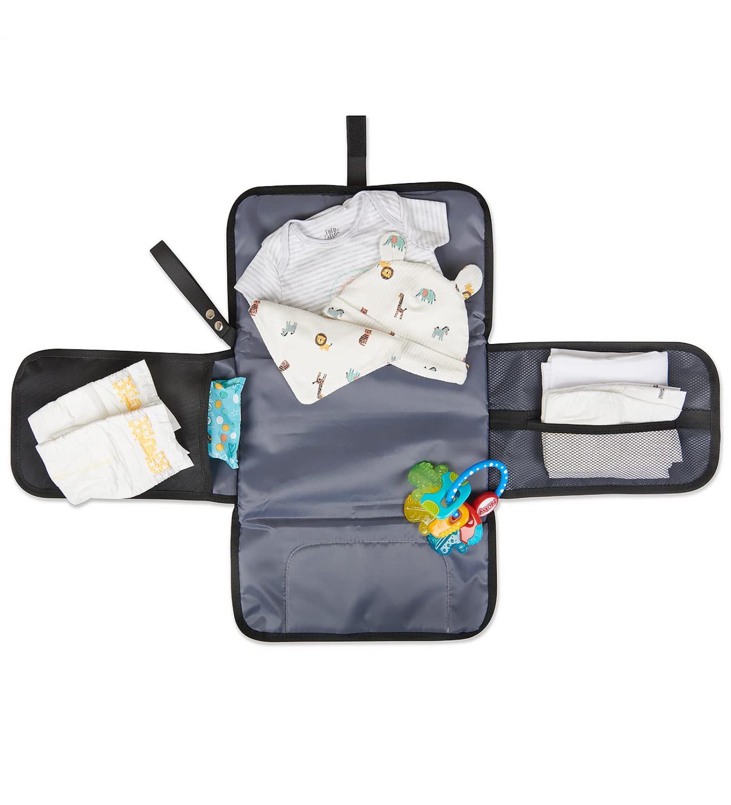 Black Portable Changing Mat - Easy On-the-Go Diaper Changing Solution - Buy Online on GoSupps.com