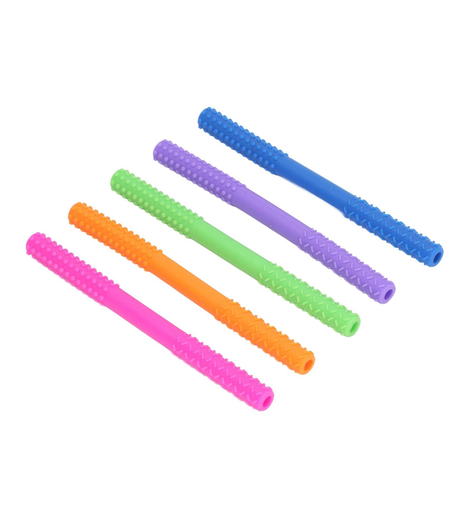Tear Resistant Baby Teether Set - 5 Pcs Silicone Teething Toothpicks for Reduced Anxiety and Stress in Infants - Buy Online on GoSupps.com