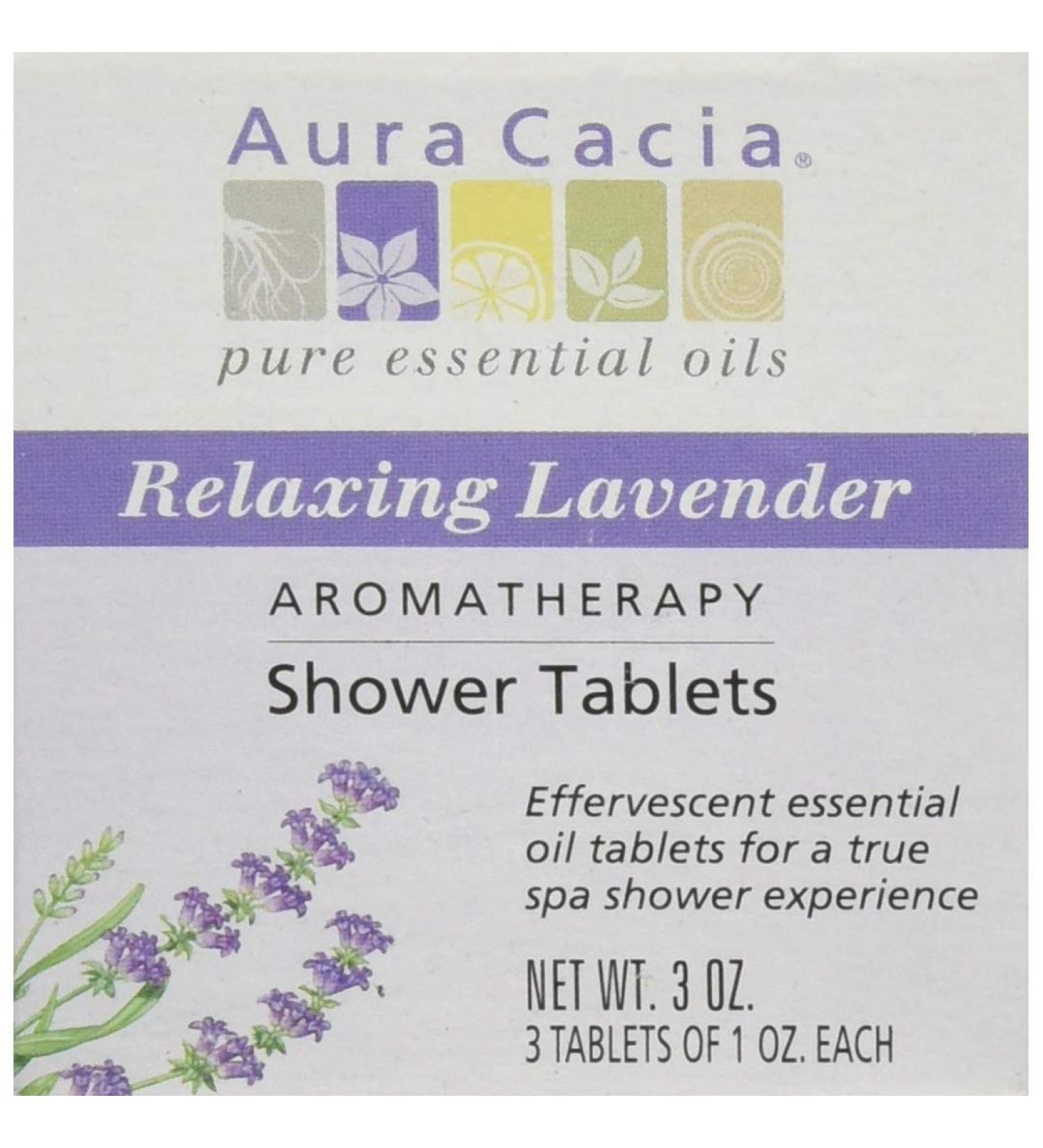 Aura Cacia Aromatherapy Shower Tablets Relaxing Lavender 3 ea (Pack of 3) 3 Count (Pack of 3)