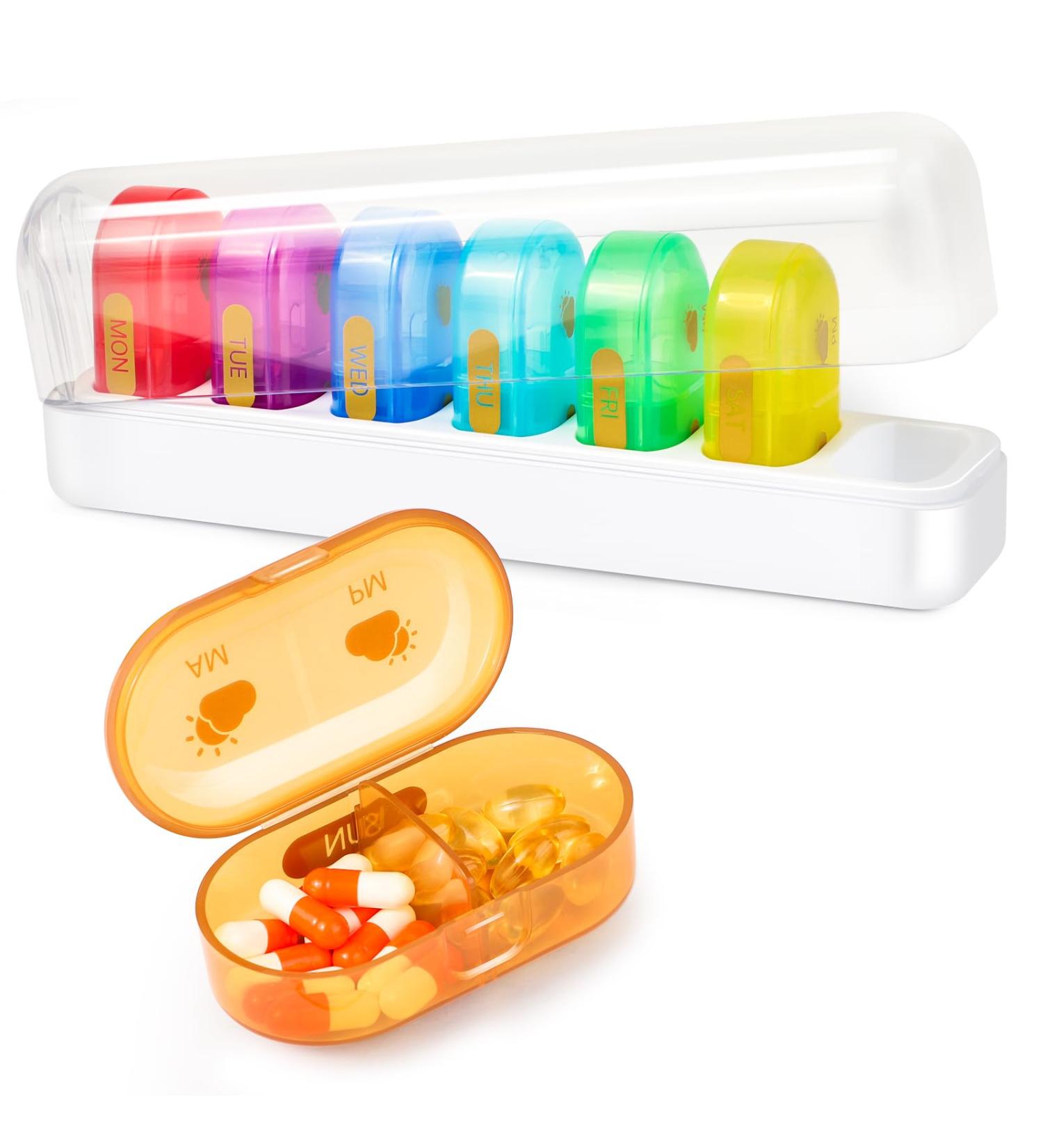 Shop XXL Large 7-Day Pill Organizer | Cute & Colorful Detachable Pill Box for Vitamins & Supplements | International Shipping Available - Buy Online on GoSupps.com