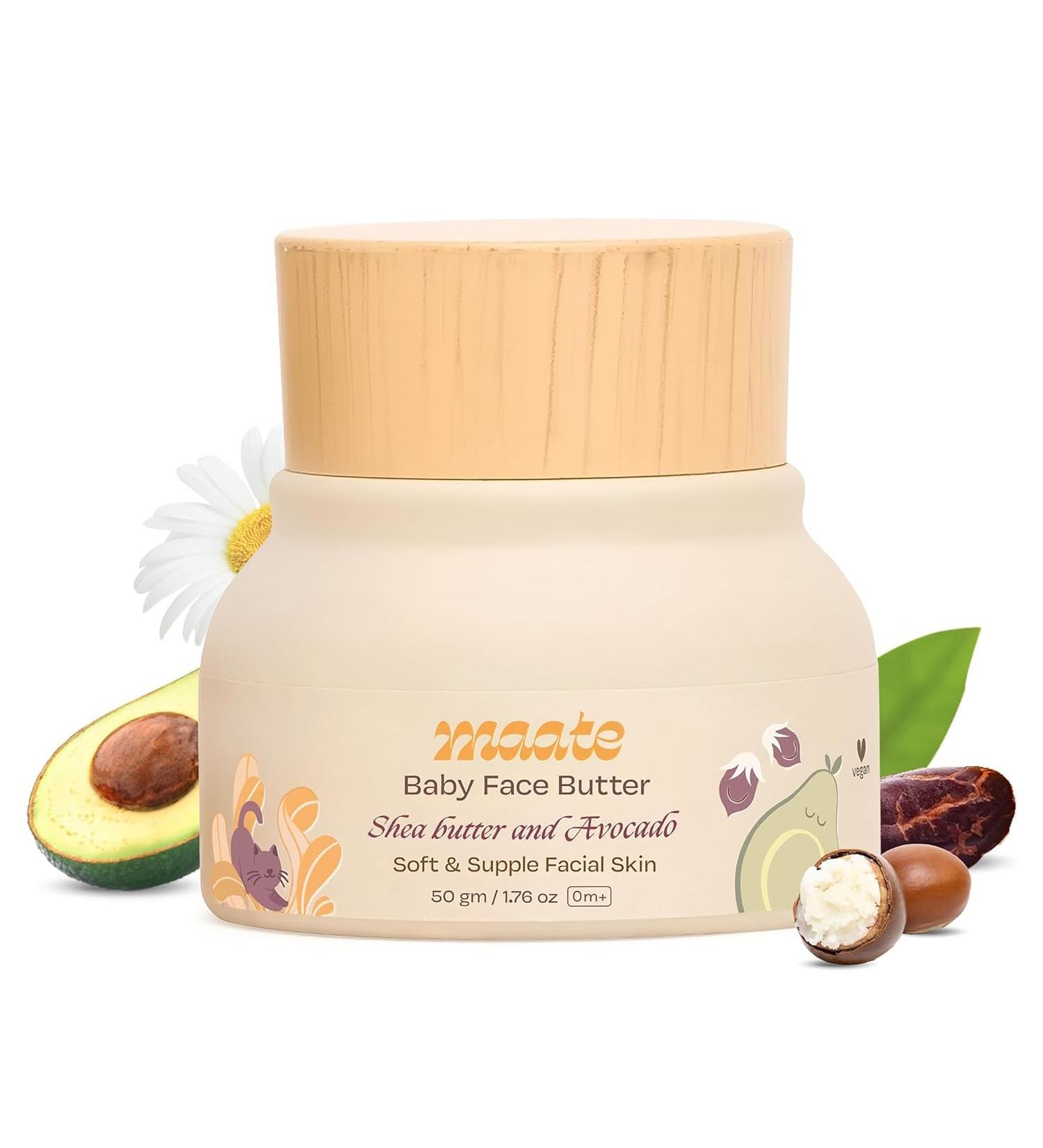 Maa_te Baby Face Butter (50 gm) | Nourishing Shea & Avocado Cream for Kids 0-12 | Quick Absorbing Baby Face Butter - Buy Online on GoSupps.com