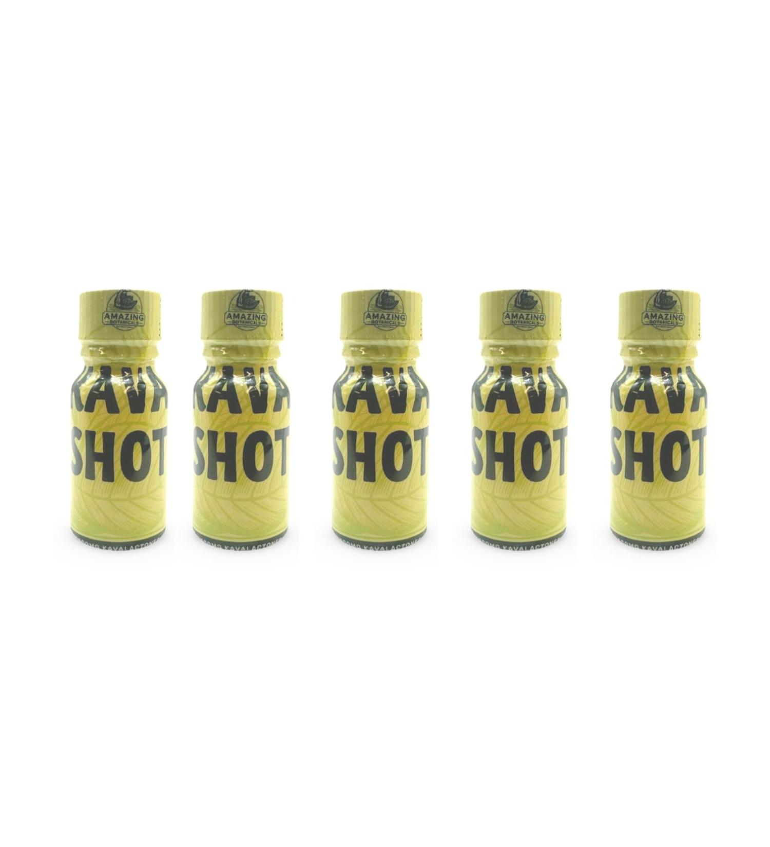 Amazing Botanicals KAVA Shot - 500mg Kavalactones - Original Flavor - Dietary Supplement - 5 Count - 10ml