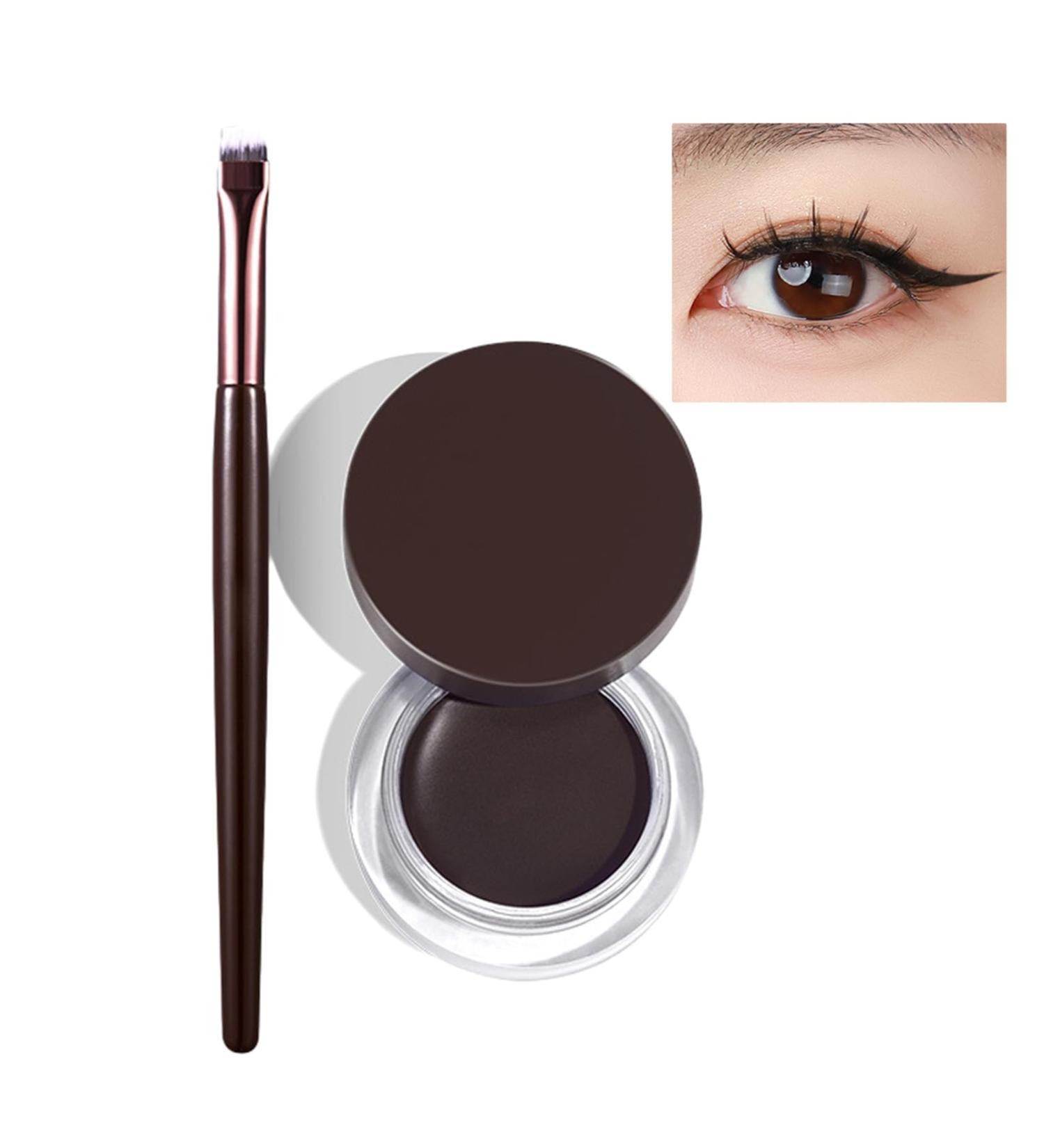 Gel Eyeliner - Creamy Long Wear Eye Liner Eye Liners For Dry Sensitive Oily And Combination Skin Eye Makeup Brushes Included Pochy Natural Black - Buy Online on GoSupps.com