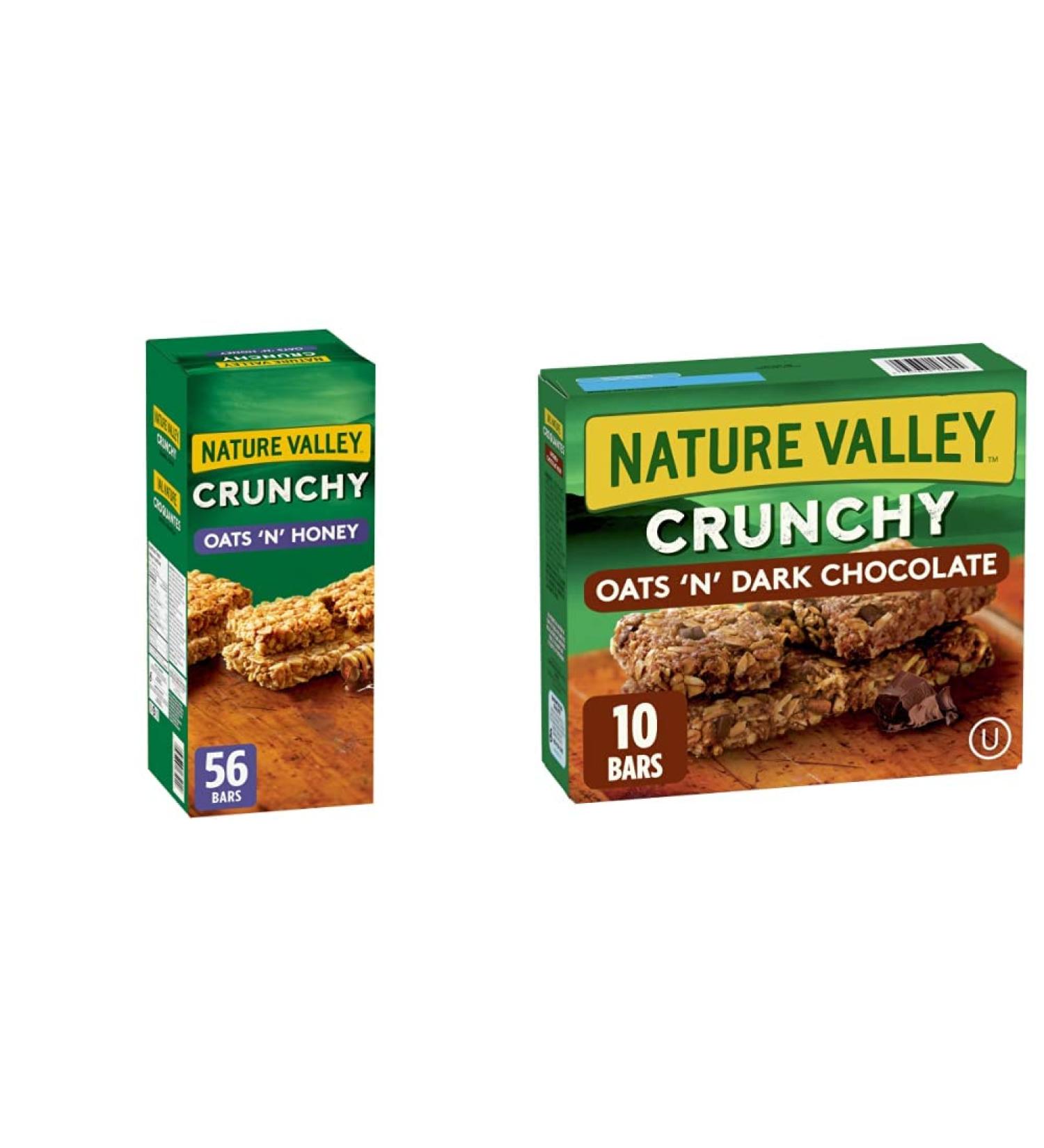 Nature Valley Crunchy Oats 'n' Honey Granola Bars & Crunchy Granola Bar Oats and Dark Chocolate 210g - Buy Online on GoSupps.com