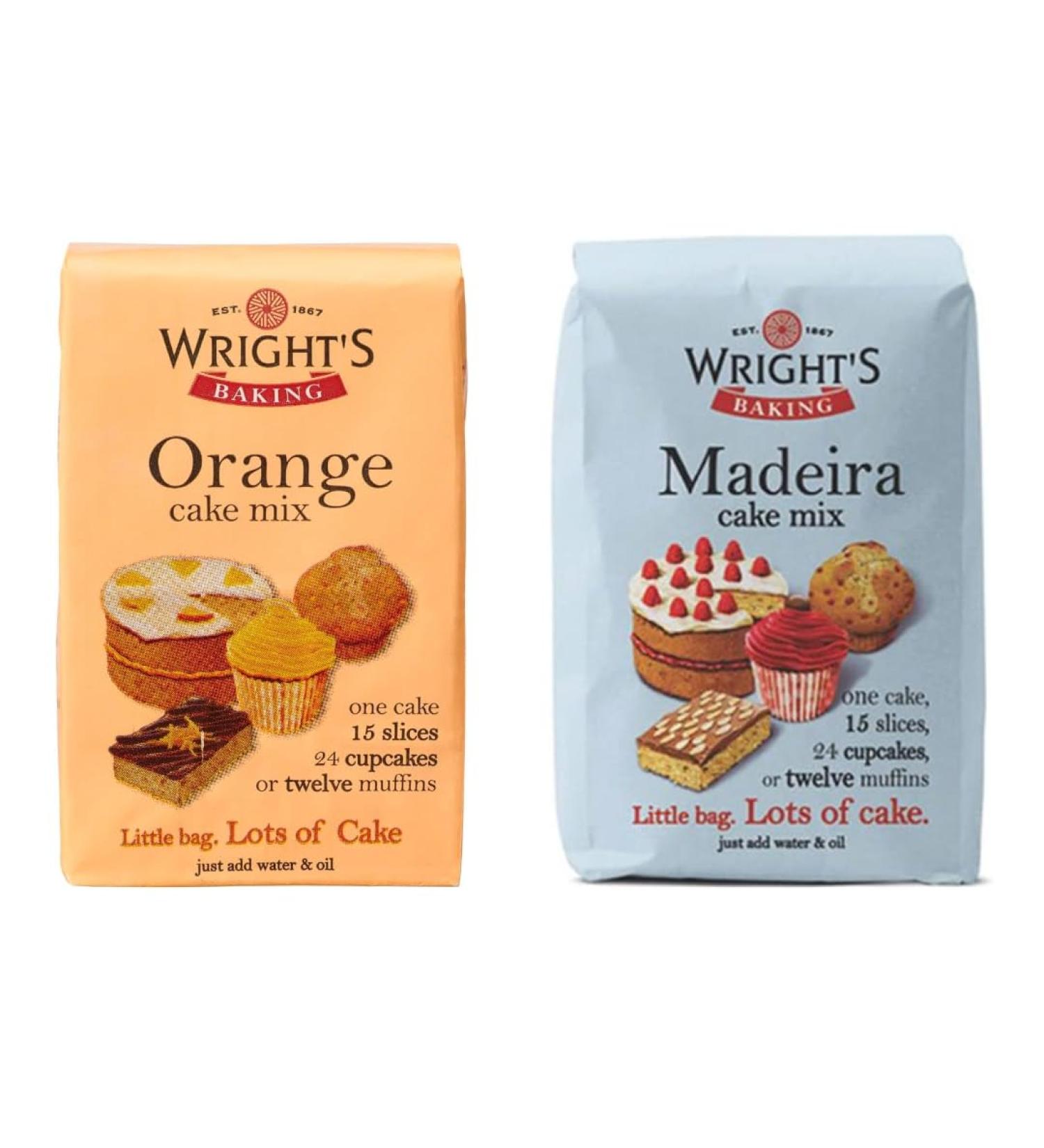 Wright's Madeira & Orange (One of Each 500g Pack) | can be used to bake light & moist cakes slices muffins or cupcakes - Buy Online on GoSupps.com