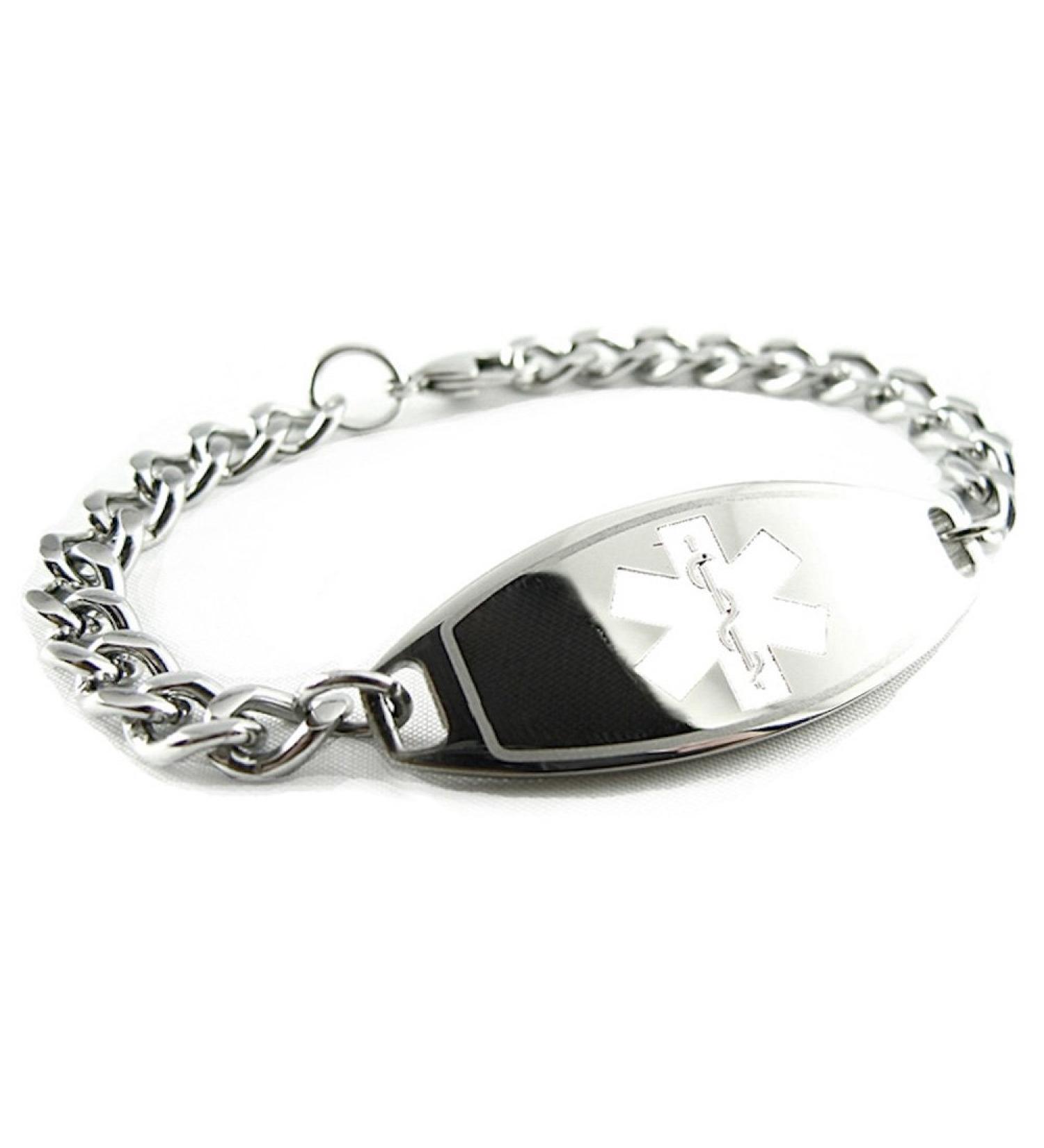 Pre-Engraved Customized DNR Alert Medical Bracelet - White | Shop Internationally - Buy Online on GoSupps.com
