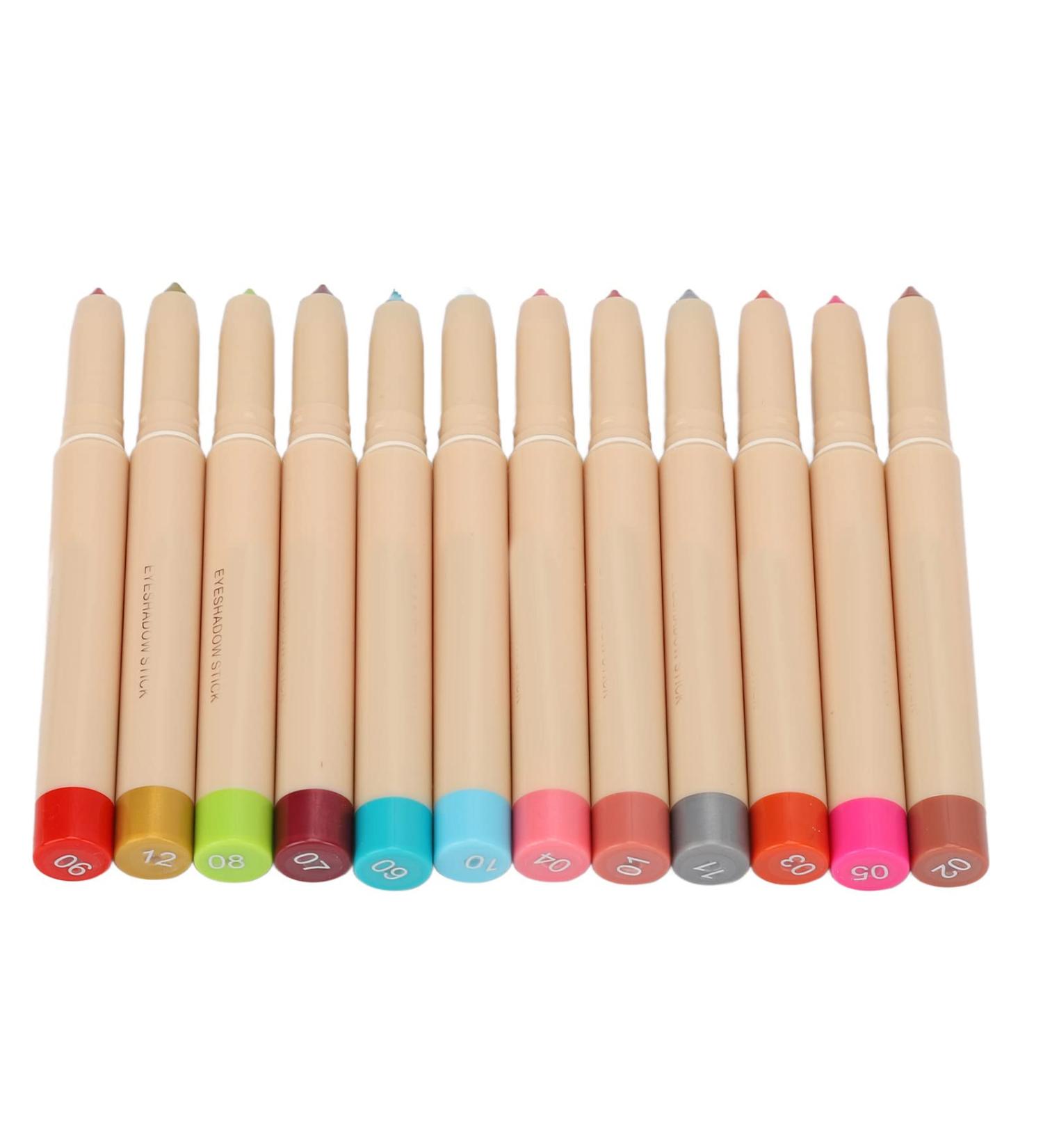 Natudeco 12pcs 0.03oz Eyeshadow Stick Set Women Waterproof Long Lasting Makeup Eye Shadow Pencil Cosmetics for Daily Makeup Party Masquerade Home - Buy Online on GoSupps.com
