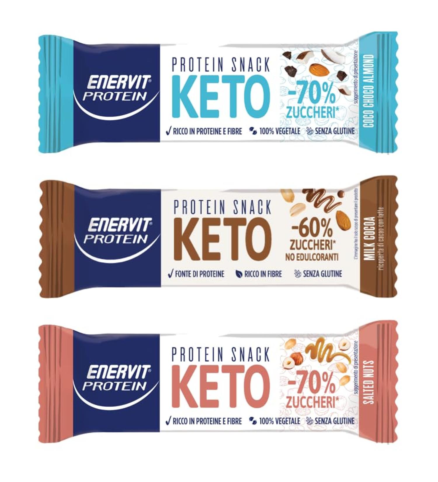 ENERVIT EnerZona Snack Balance Variety Pack 30 bars of 25 g33 g 10 grains + 10 milk chocolate + 10 crunchy chocolate